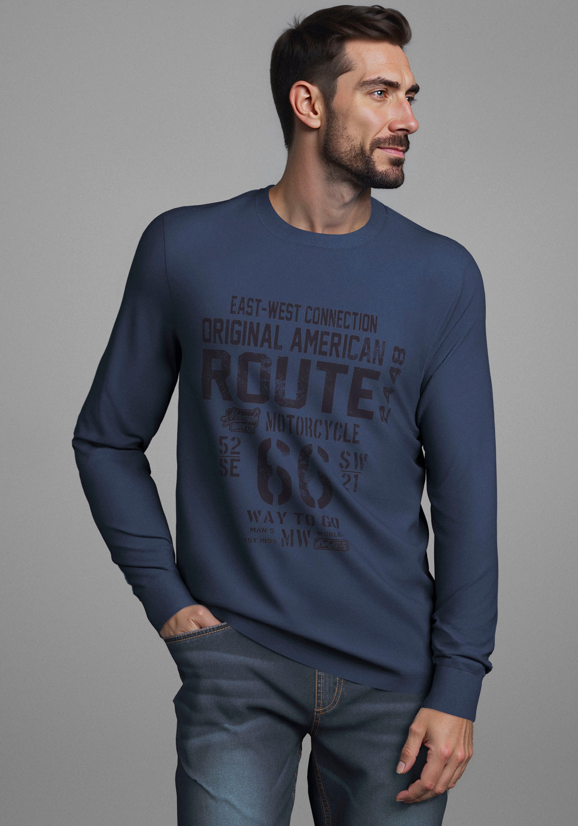 Image of Mans World Rundhalsshirt "Neue Kollektion" mit Bündchen