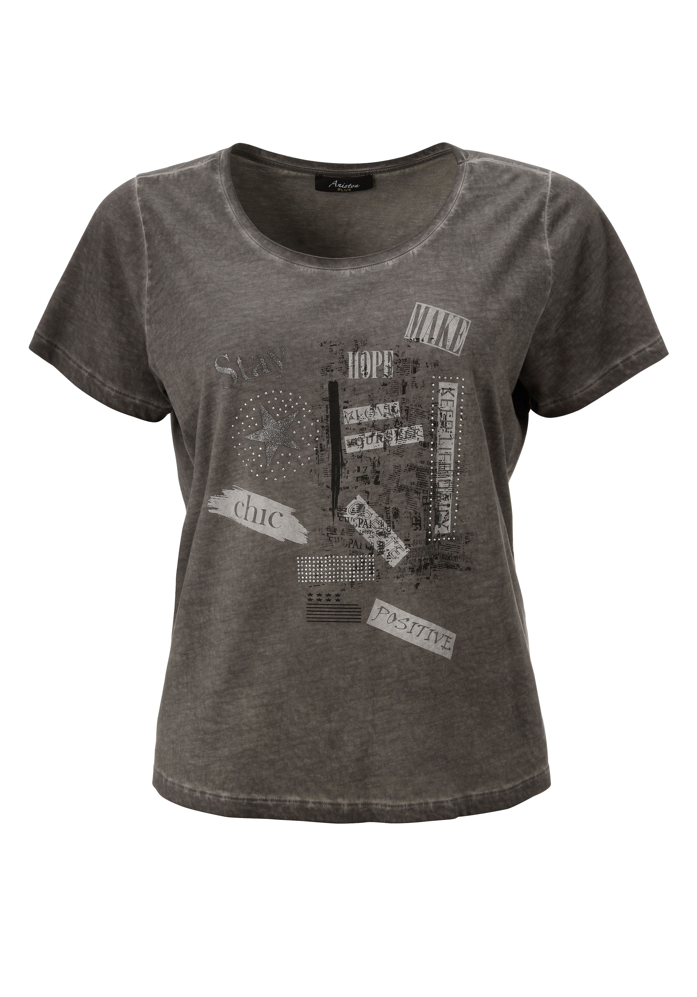 Aniston PLUS T-Shirt, mit edlem Druckmotiv - NEUE KOLLEKTION