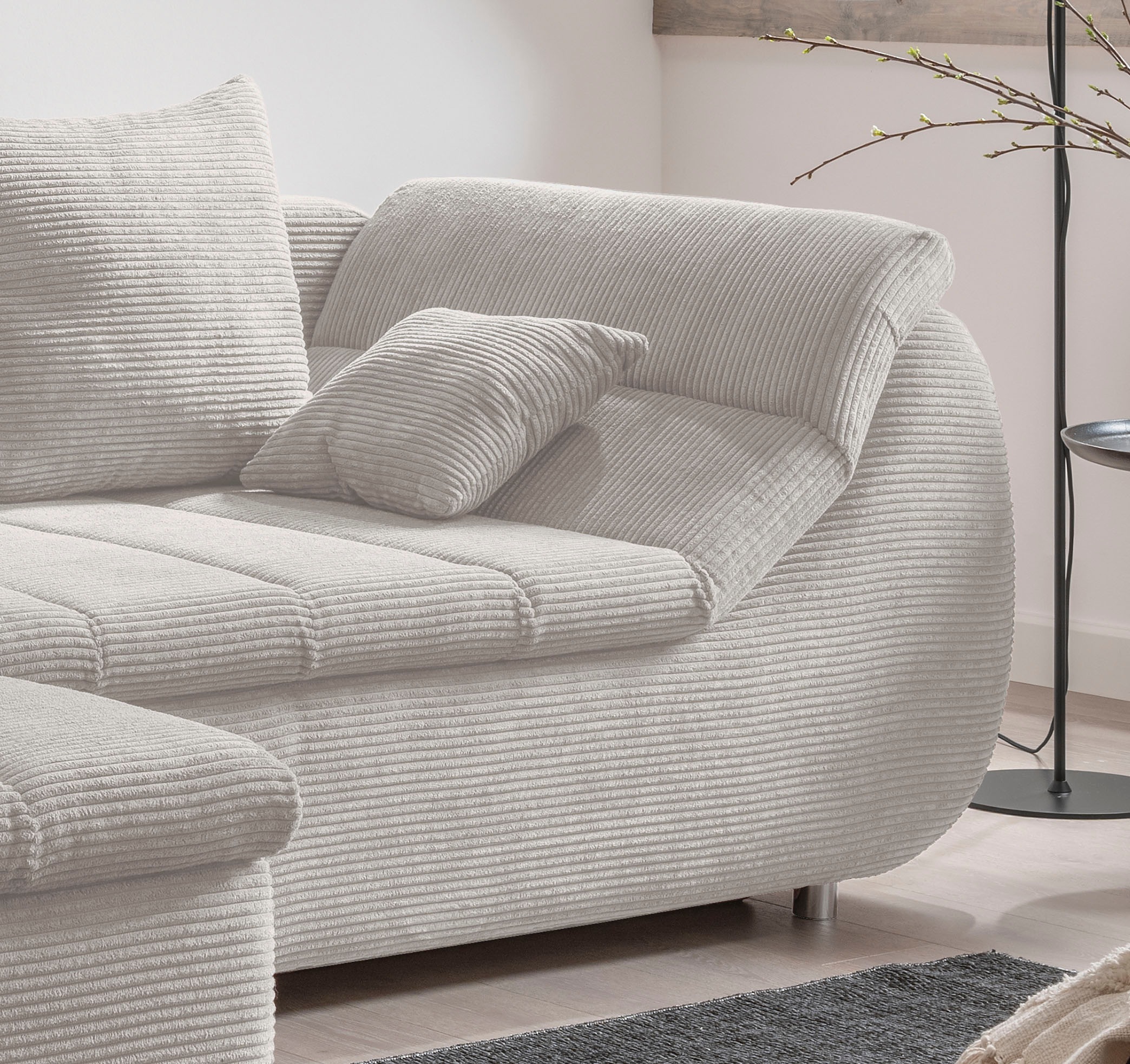 INOSIGN Ecksofa »Imola elegant und bequem, aktuelle Steppung im Sitz, L-Form«, wahlweise mit Bettfunktion