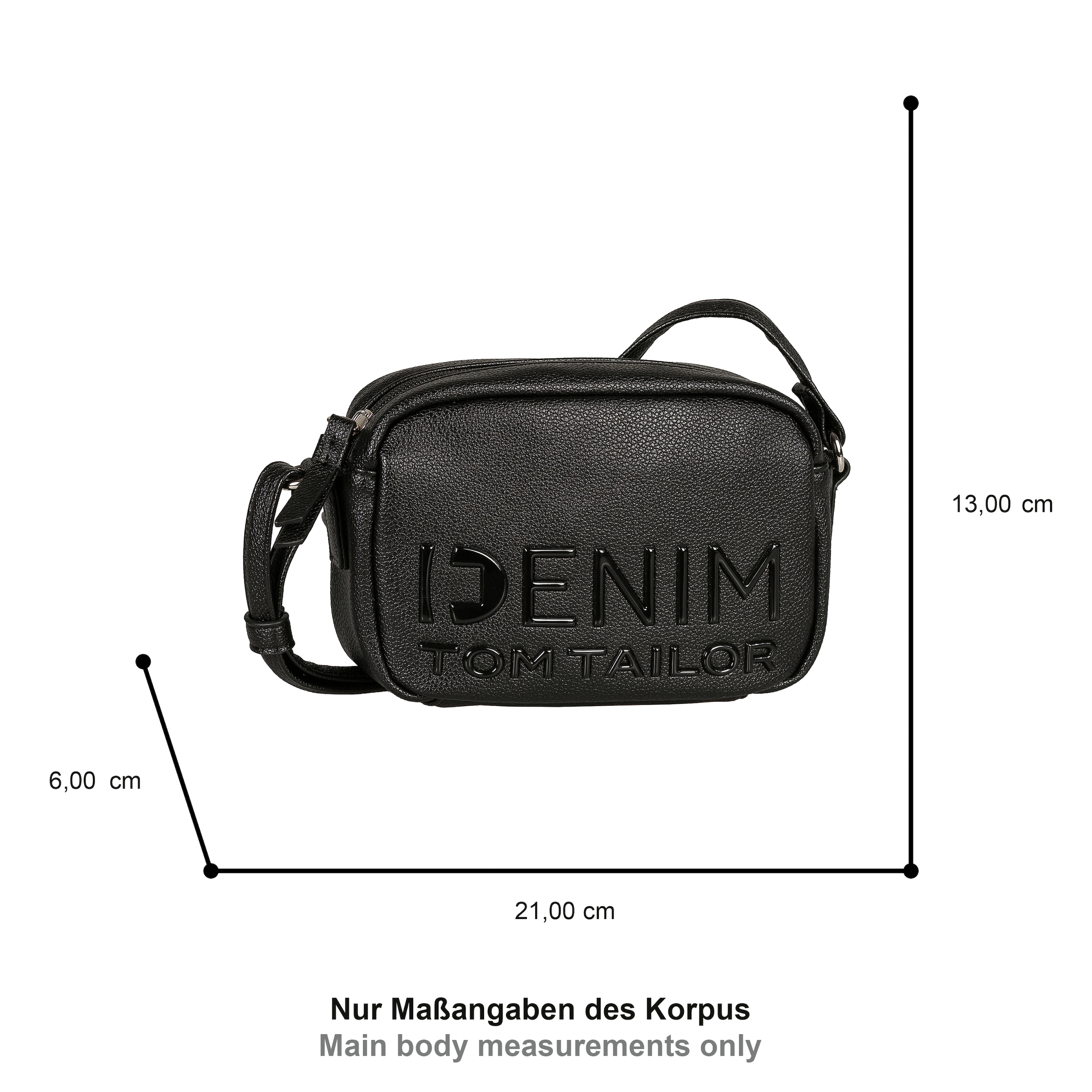 TOM TAILOR Denim Sac à main »Aveline« Sac bandoulière femme, sac épaule avec logo 3D brillant