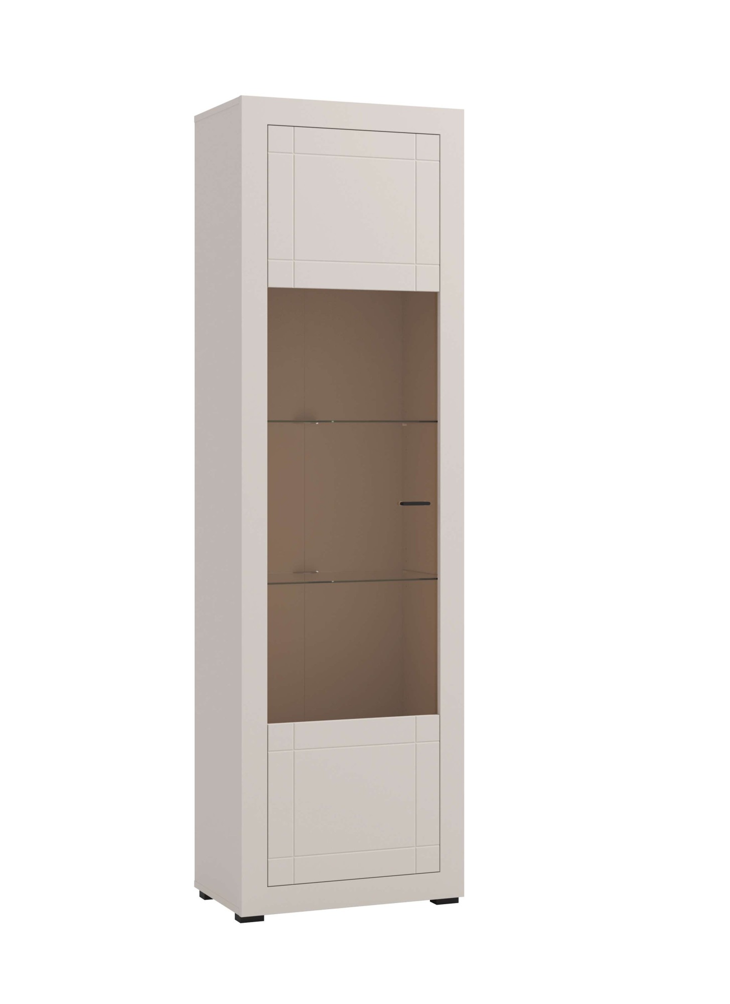 Image of Home affaire Vitrine "Essex Vitrinenschrank, Glasschrank, Standvitrine, Highboard/Sideboard" Präzise Heissfolienprägung, Metallgriff, Eleganter Glasboden
