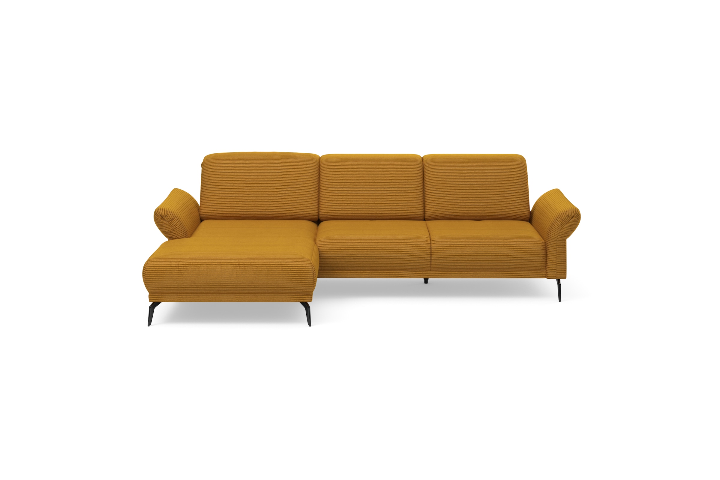 INOSIGN Ecksofa »Coco L-Form« Sitztiefen-, Arm- und Kopfteilverstellung, Cord-Bezug, Fusshöhe 15 cm