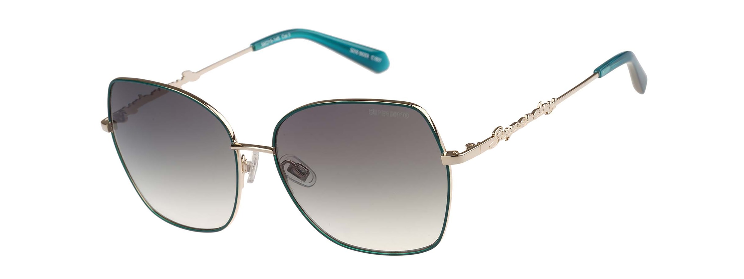 Image of Superdry Sonnenbrille "Modell 995062" Form Butterfly, Logoschriftzug auf Bügel, Metallfassung