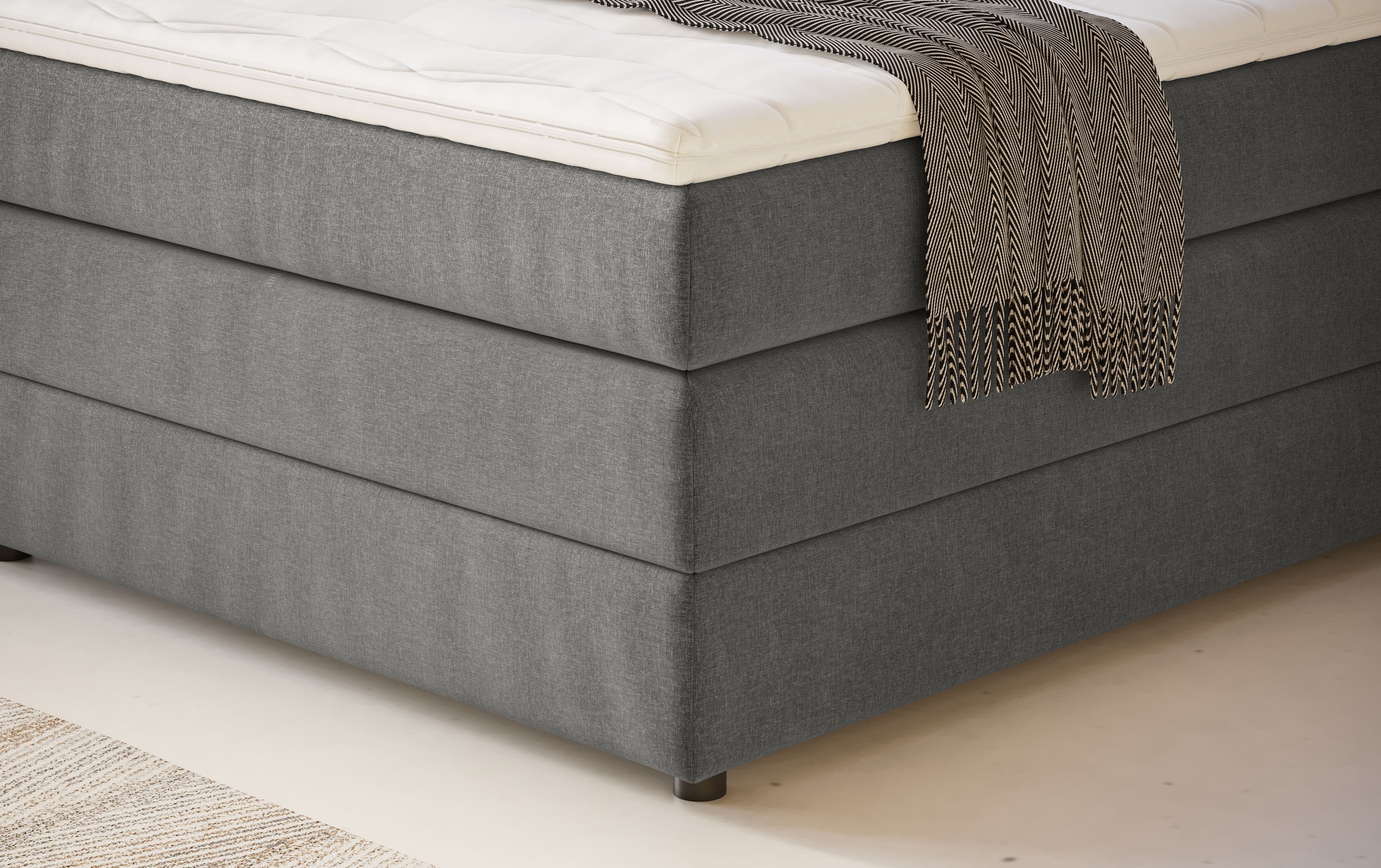 Home affaire Boxspringbett »Finja« besonders komfortable Liegehöhe, mit praktischem Bettkasten