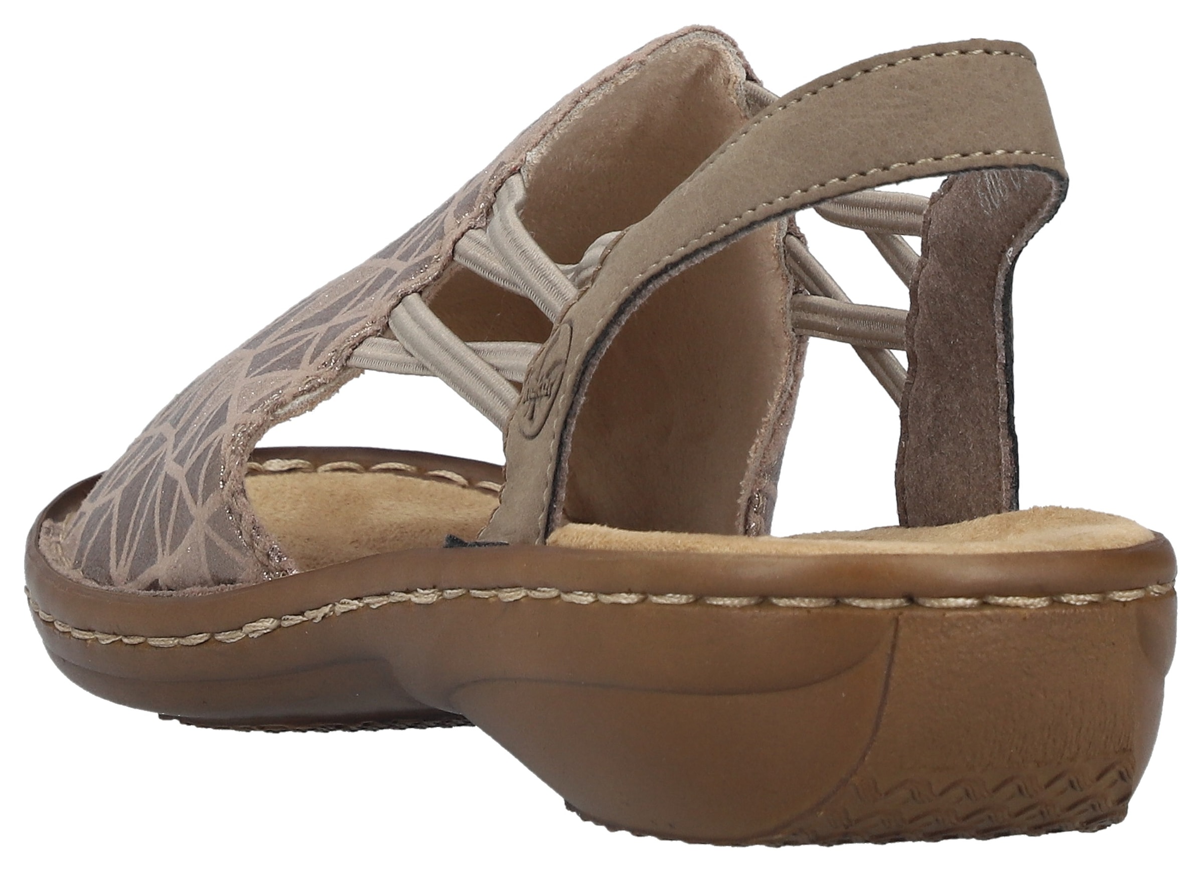 Rieker Sandale  chaussure d'été, sandale, talon compensé, avec bandes élastiques