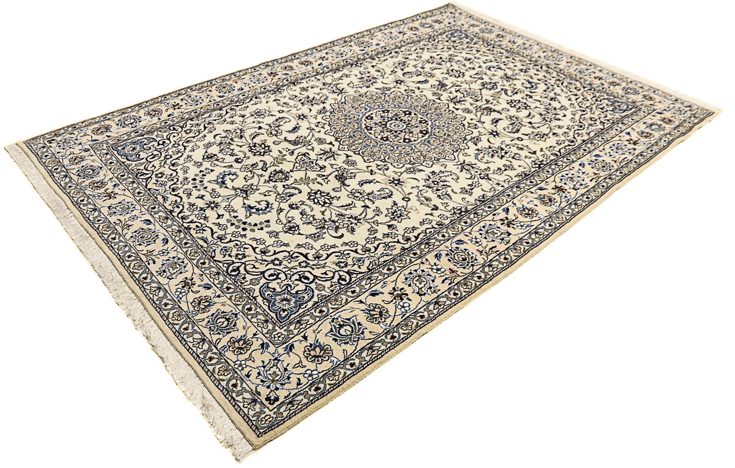 Image of morgenland Orientteppich »Perser - Nain - Royal - 238 x 158 cm - beige«, rechteckig, 10 mm Höhe, Wohnzimmer, Handgeknüpft, Einzelstück mit Zertifikat bei Ackermann Versand Schweiz