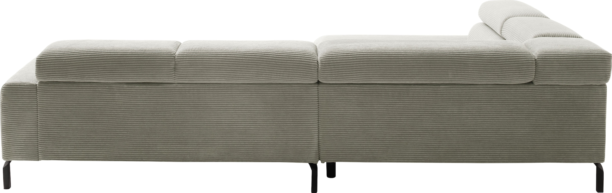 Home affaire Ecksofa »Antonelli, L-Form,  incl. Kopfteilverstellung, Breite 312 cm« ohne Sitztiefenverstellung, in Cord, stone
