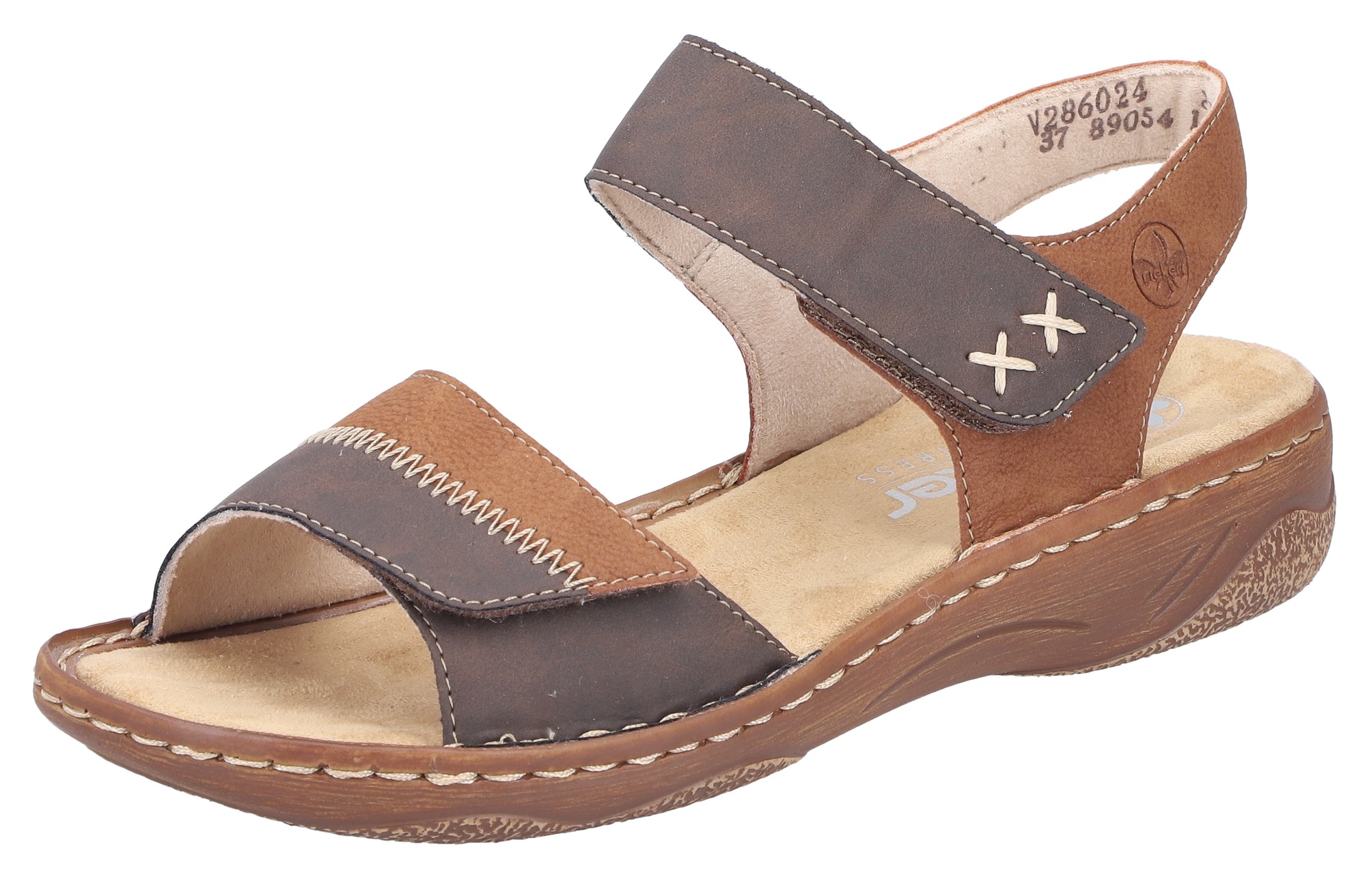 Image of Rieker Sandale Riemchensandale, Sommerschuh, Sandalette, Klettschuh mit Keilabsatz