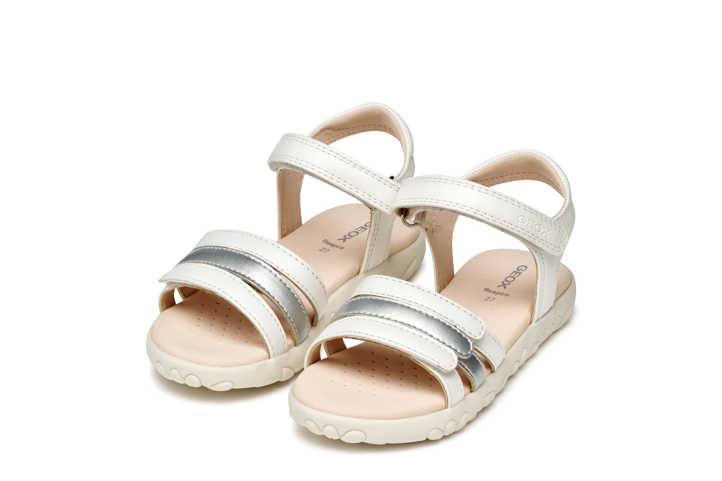 Image of Geox Sandale "J SANDAL HAITI GIRL", Glitzersandale, Klettschuh im Metallic Look