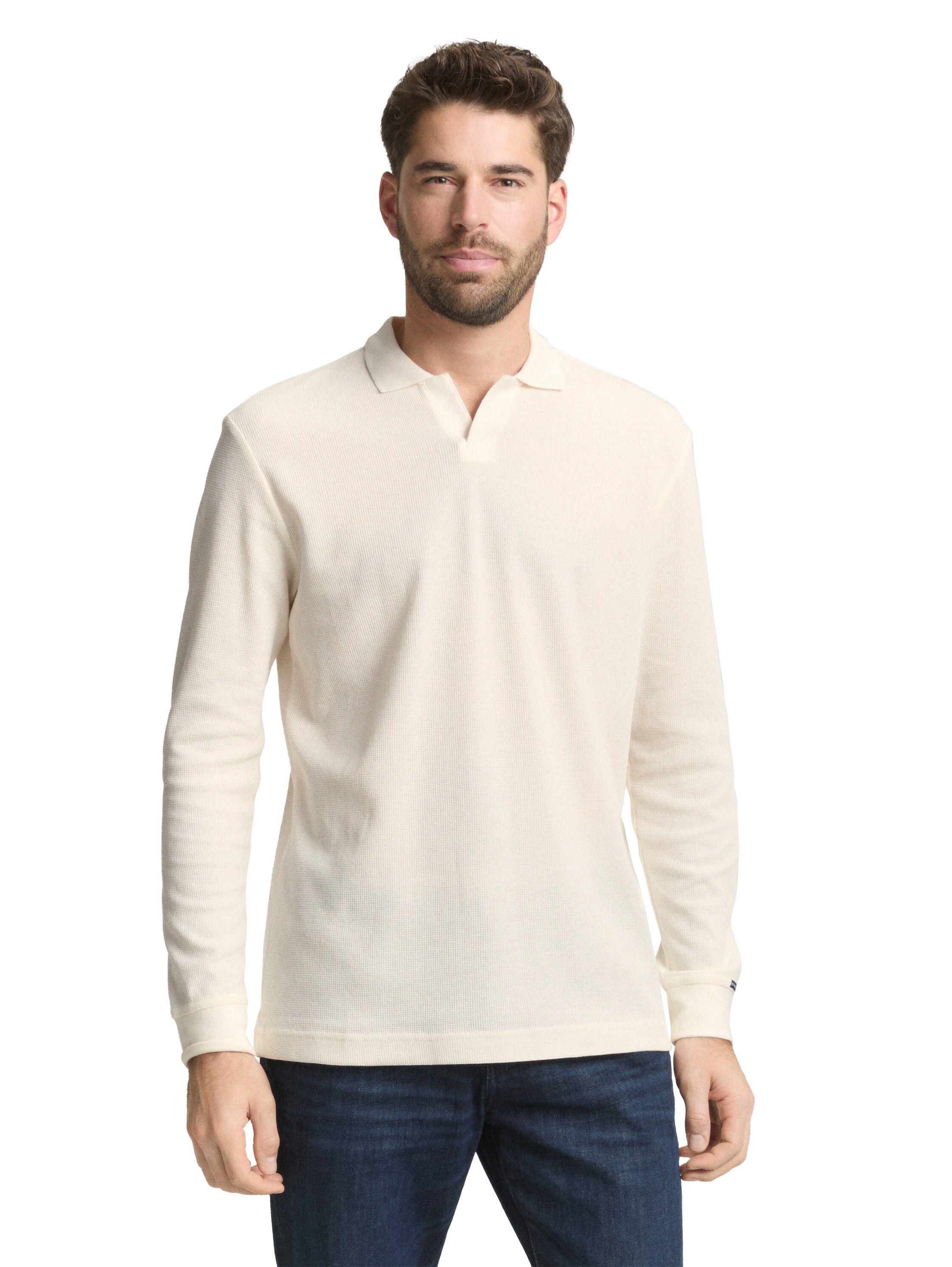 Image of TOM TAILOR Langarm-Poloshirt mit Logo Stickerei