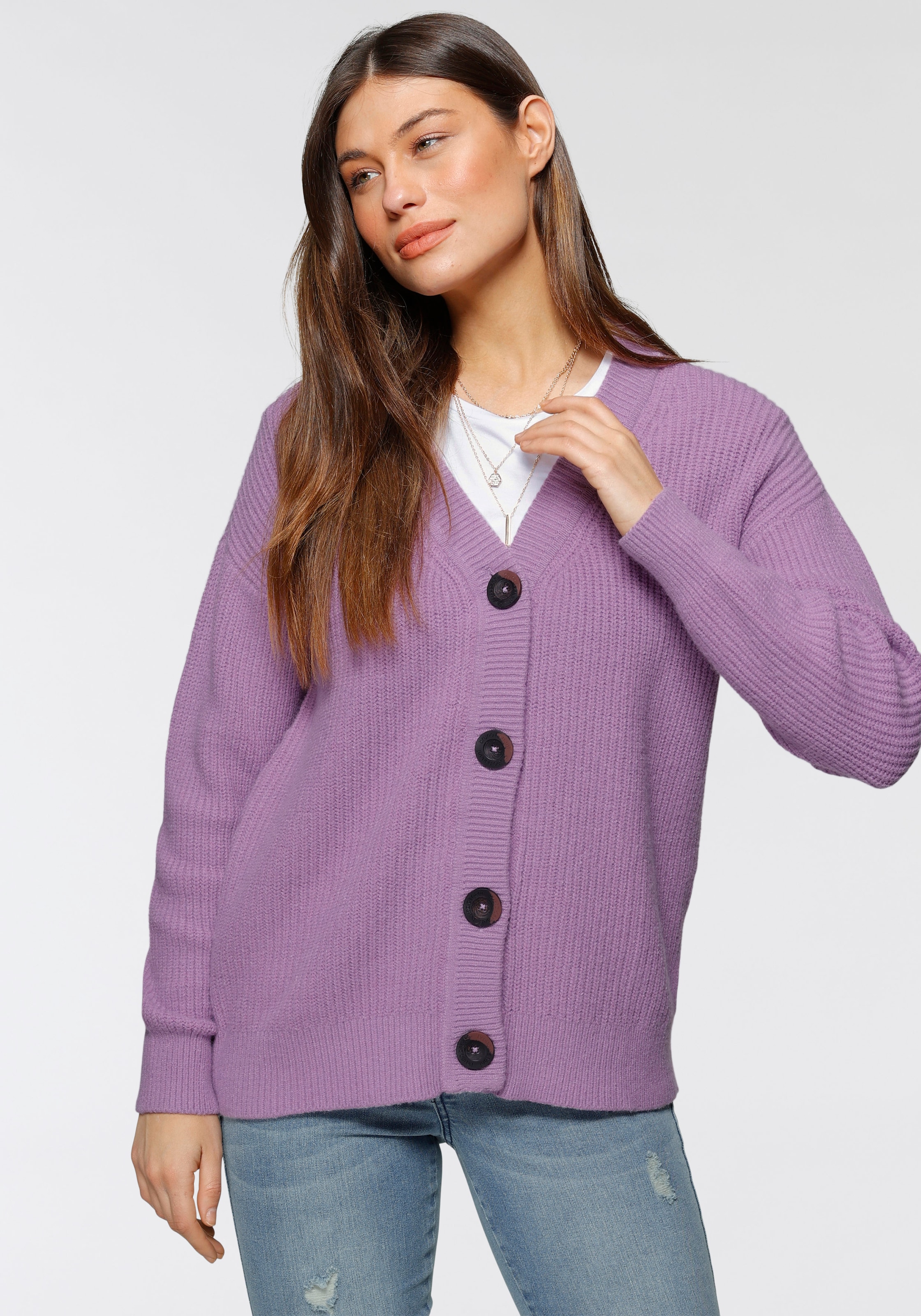 Image of Bruno Banani Strickjacke, in lässiger Weite - NEUE FARBE bei Ackermann Versand Schweiz