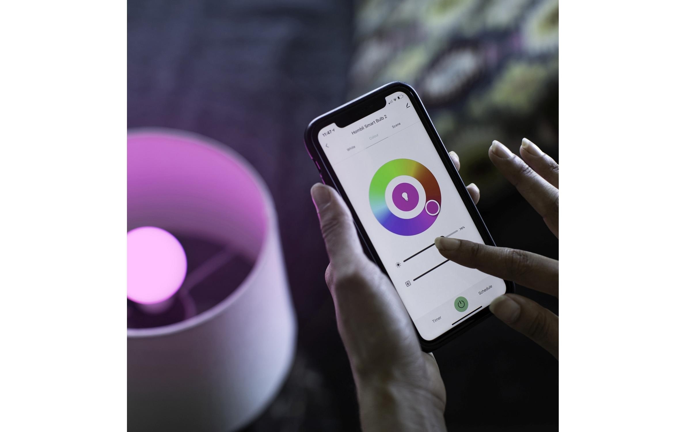 LED-Leuchtmittel »hombli Smart Bulb, E27, 9W, RGB + CCT, 1+1 Pack«, E27, 2 St., Tageslichtweiss-Warmweiss-Neutralweiss-Kaltweiss-Farbwechsler