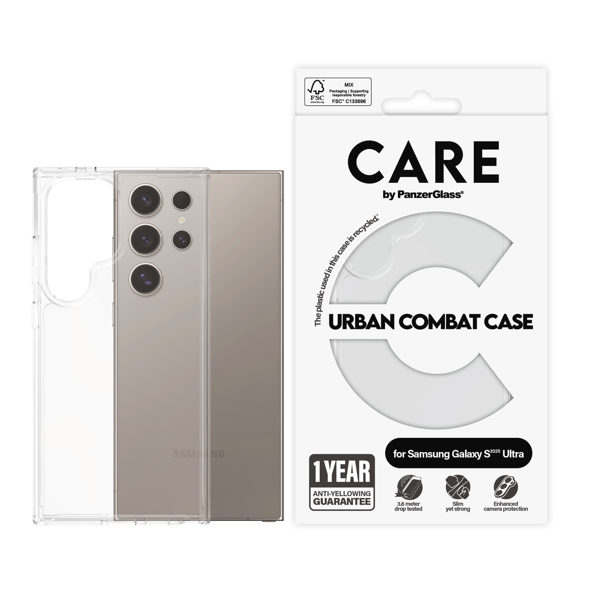 Image of CARE by PanzerGlass Handyhülle "Urban Combat Case für Samsung Galaxy S25 Ultra" Backcover, Schutzhülle, Handyschutzhülle, Case, Schutzcase, stossfest