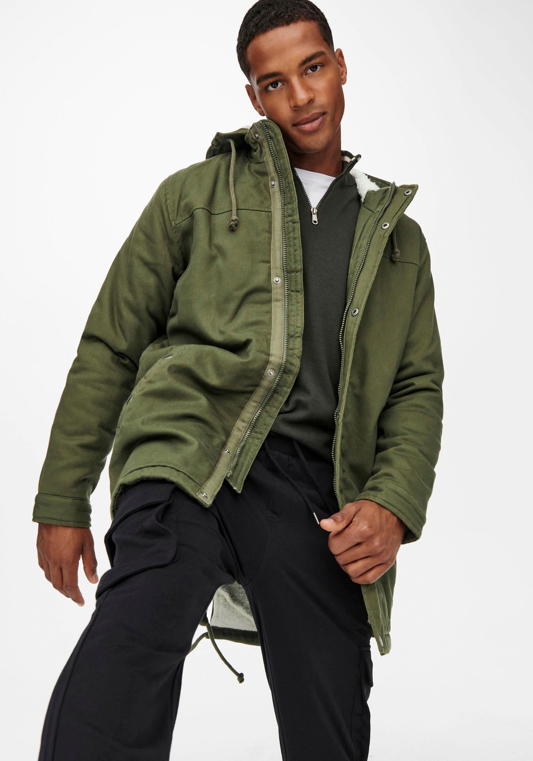 ONLY & SONS Parka »ALEX TEDDY PARKA«, mit Kapuze