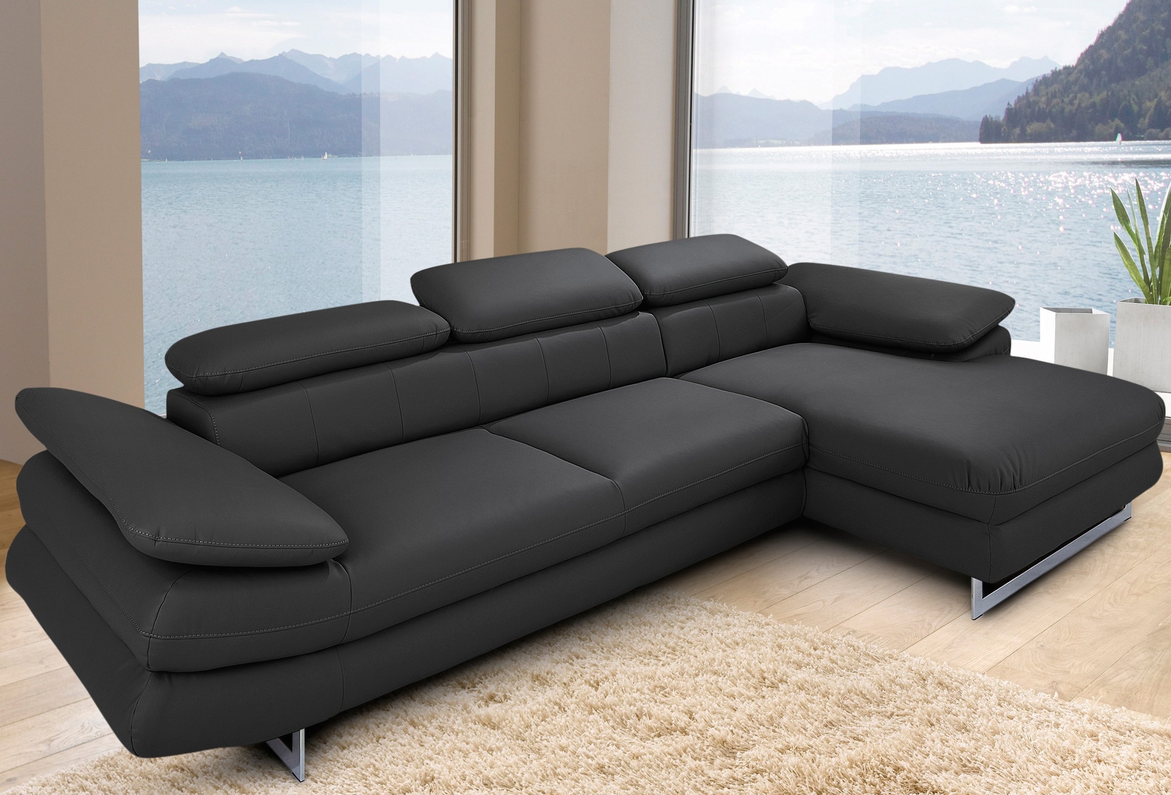 INOSIGN Ecksofa »Solution L-Form«, mit Arm- & Kopfteilverstellung, wahlweise mit Bettfunktion