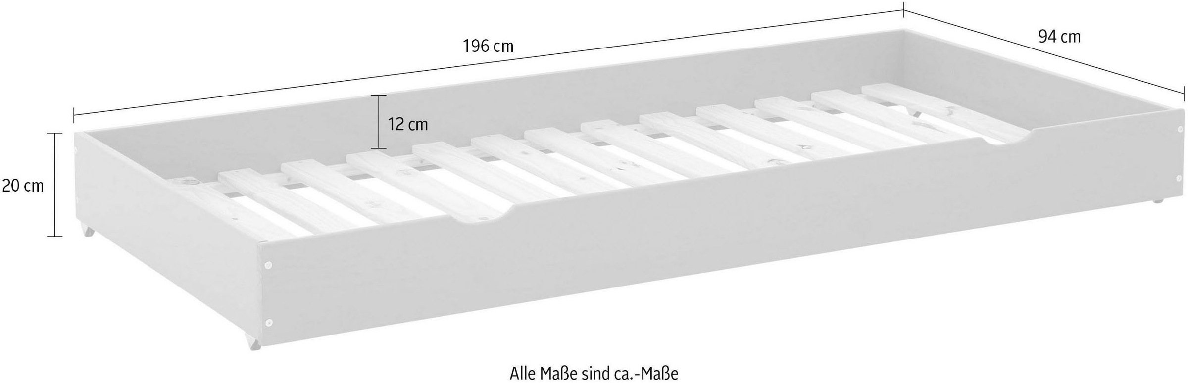 GOODproduct Tiroir »Alpi« passend für das Etagenbett der Serie Alpi, aus massivem Kiefernholz
