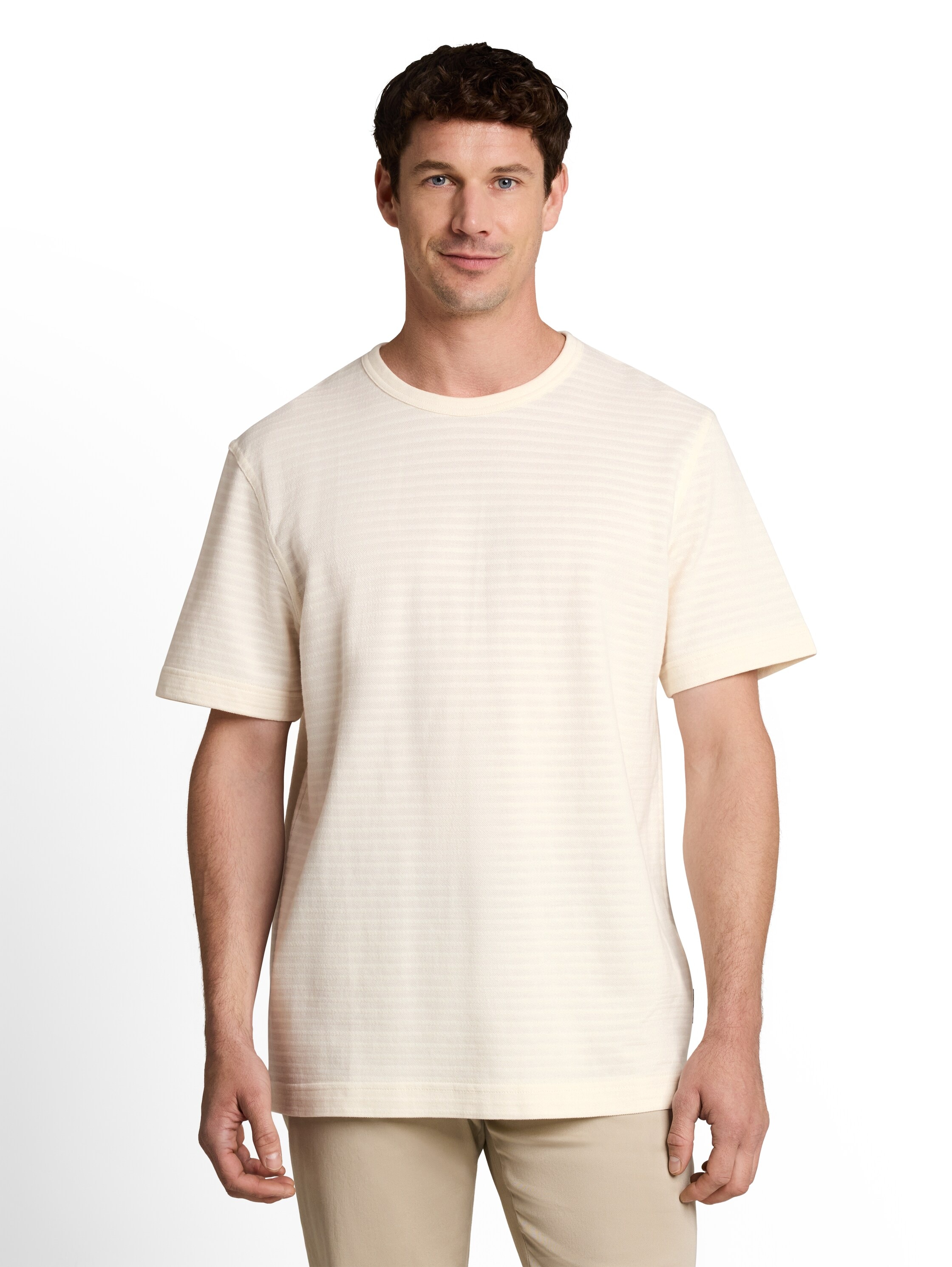 Image of TOM TAILOR Kurzarmshirt Sommershirt mit feiner Streifen-Struktur