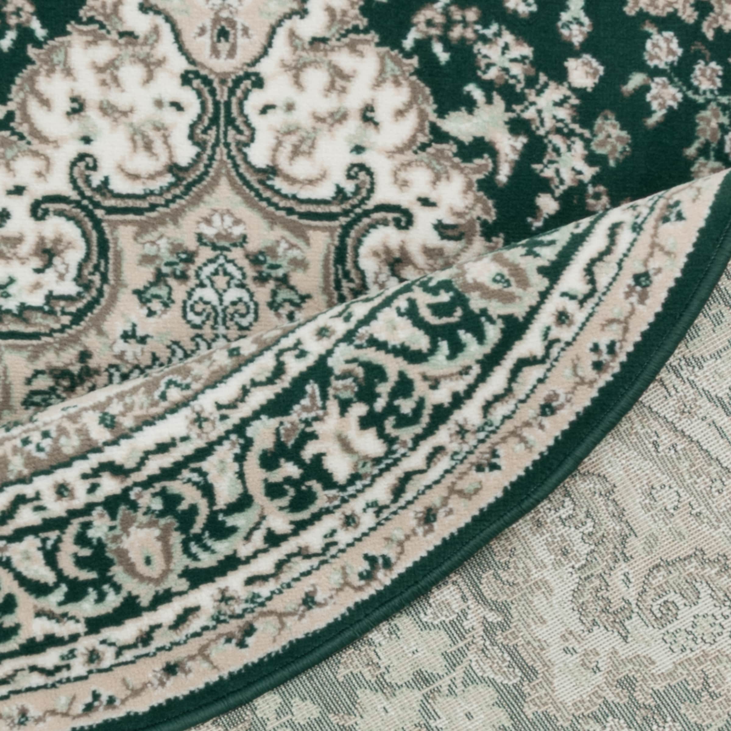my home Teppich »Oriental, Made in Belgium«, oval, 7 mm Höhe, Orient-Optik, mit Bordüre, Kurzflor, pflegeleicht, elegant
