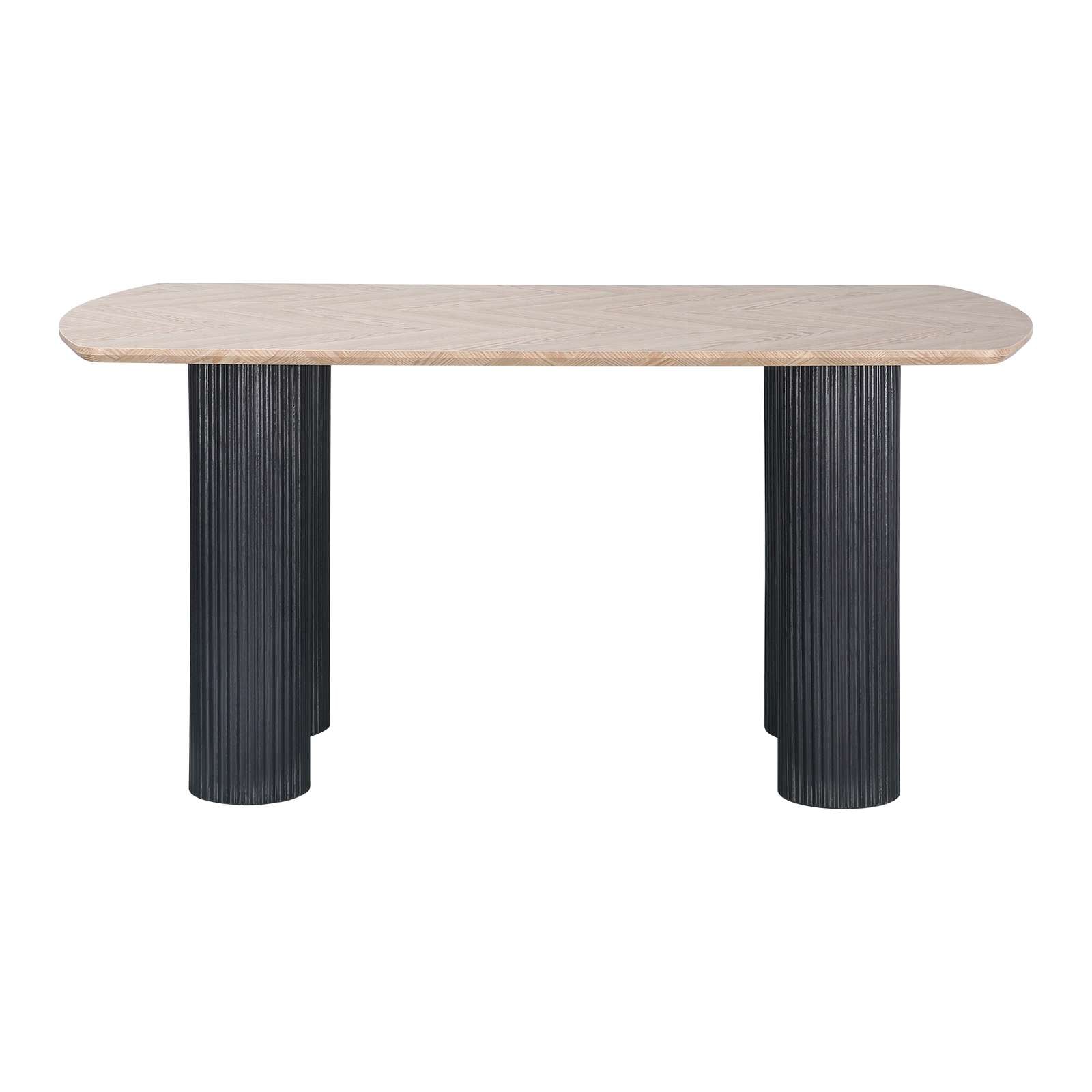 GOODproduct Esstisch »Bessonville« Tischplatte in Fischgrätoptik, Beine mit Rillenstruktur, Höhe 76 cm