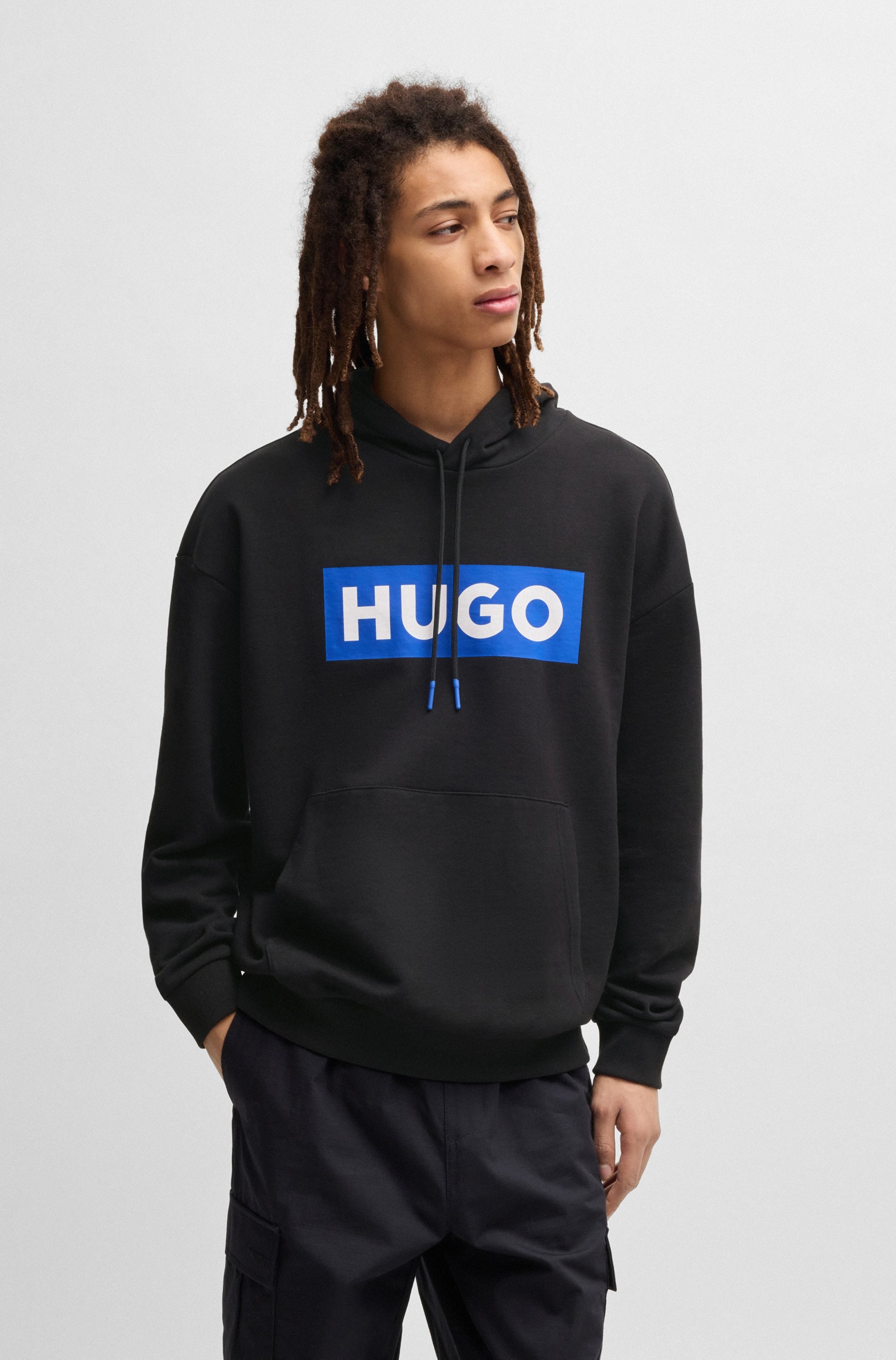 Image of HUGO Kapuzensweatshirt "Nalves", mit grossem Logo-Druck, Unisex