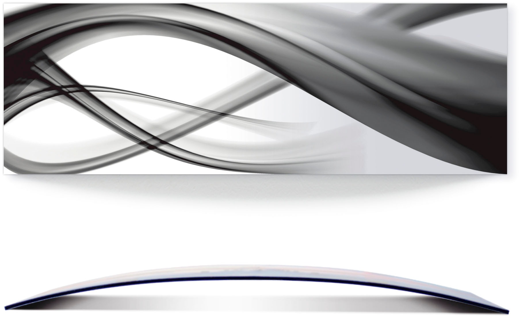 Image of Artland Wandbild »Abstrakte Komposition (s/w)«, Gegenstandslos, (1 St.), 3D Optik gebogen bei Ackermann Versand Schweiz