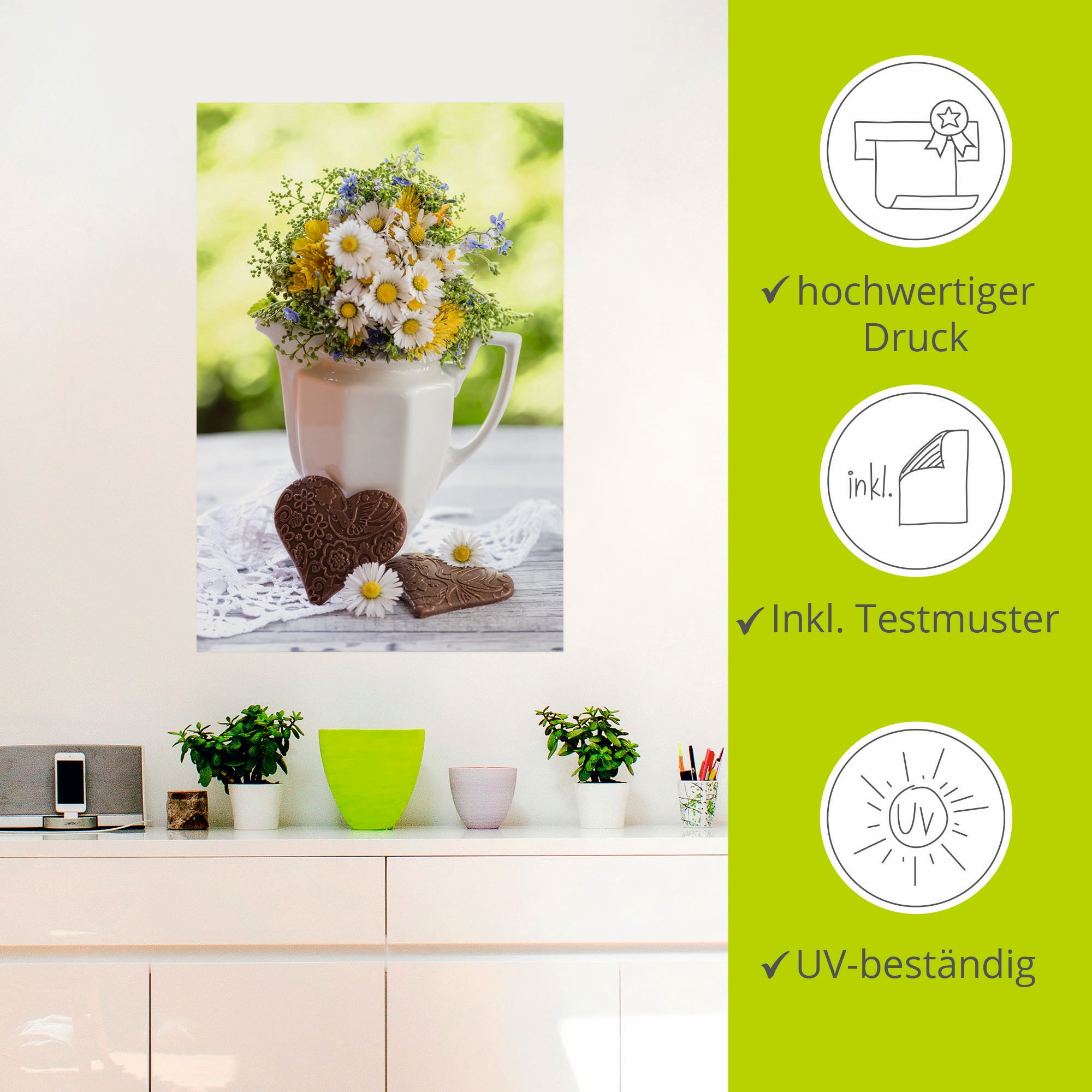 Artland Wandbild »Aus Liebe zum Frühling«, Vasen & Töpfe, (1 St.), als Alubild, Outdoorbild, Leinwandbild, Wandaufkleber, versch. Grössen