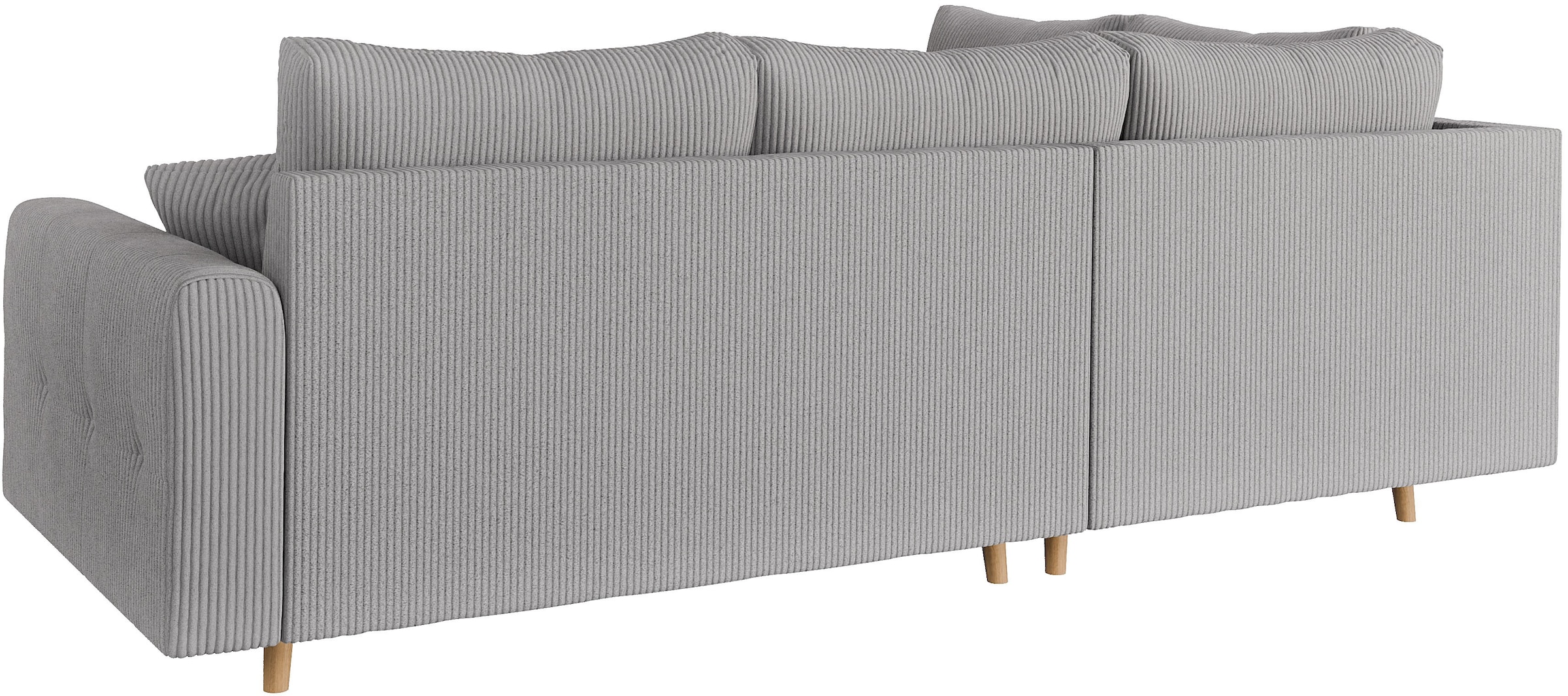 Home affaire Ecksofa »CHARRE L-Form mit Ottomane, Masse B/T/H: 231/161/81 cm«, feine Steppung, lose Rücken- und Zierkissen, auch in Cord und Bouclé