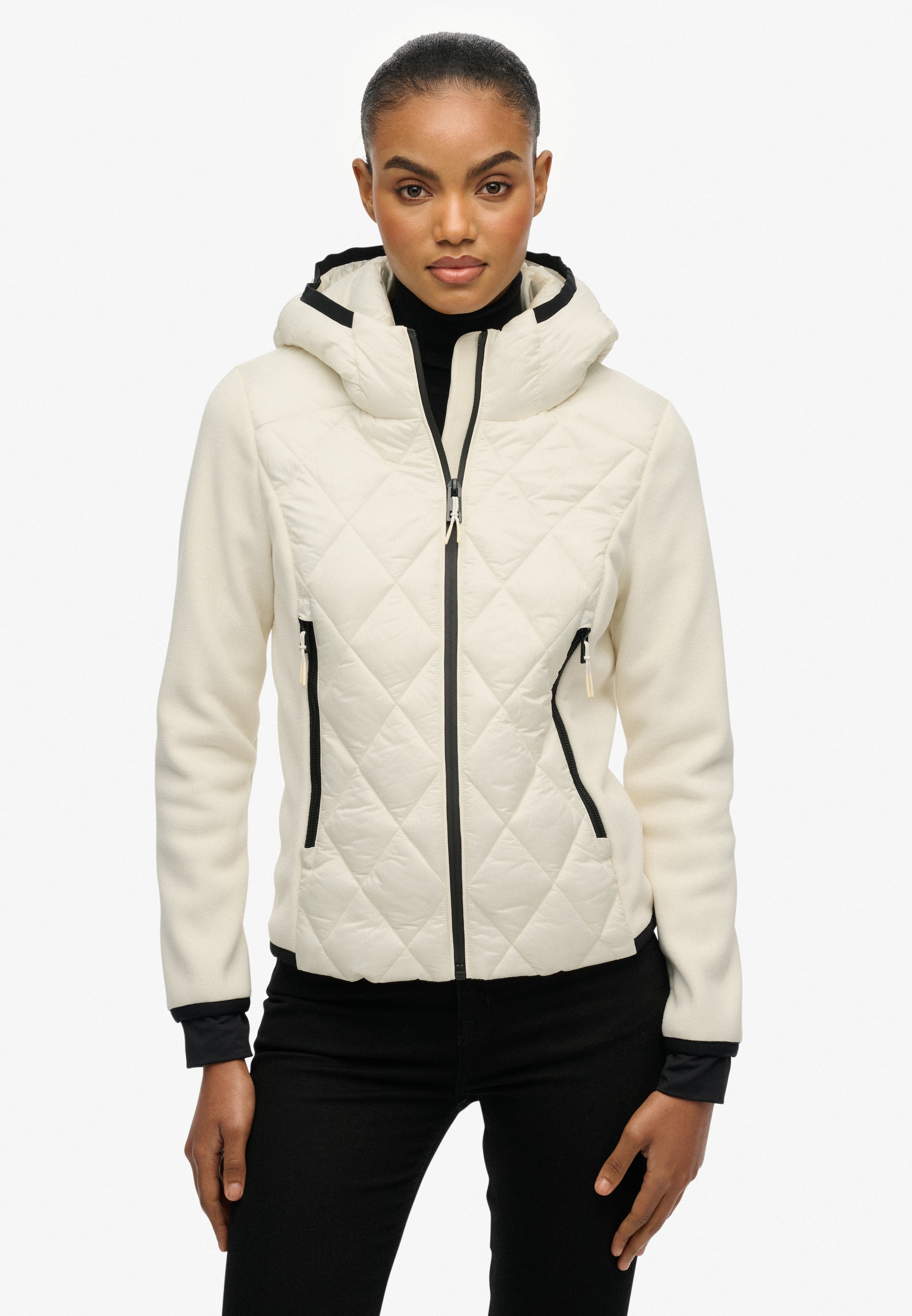 Image of Superdry Steppjacke "HOODED HERITAGE STORM JACKET" Slim Fit, mit hochschliessendem Kragen