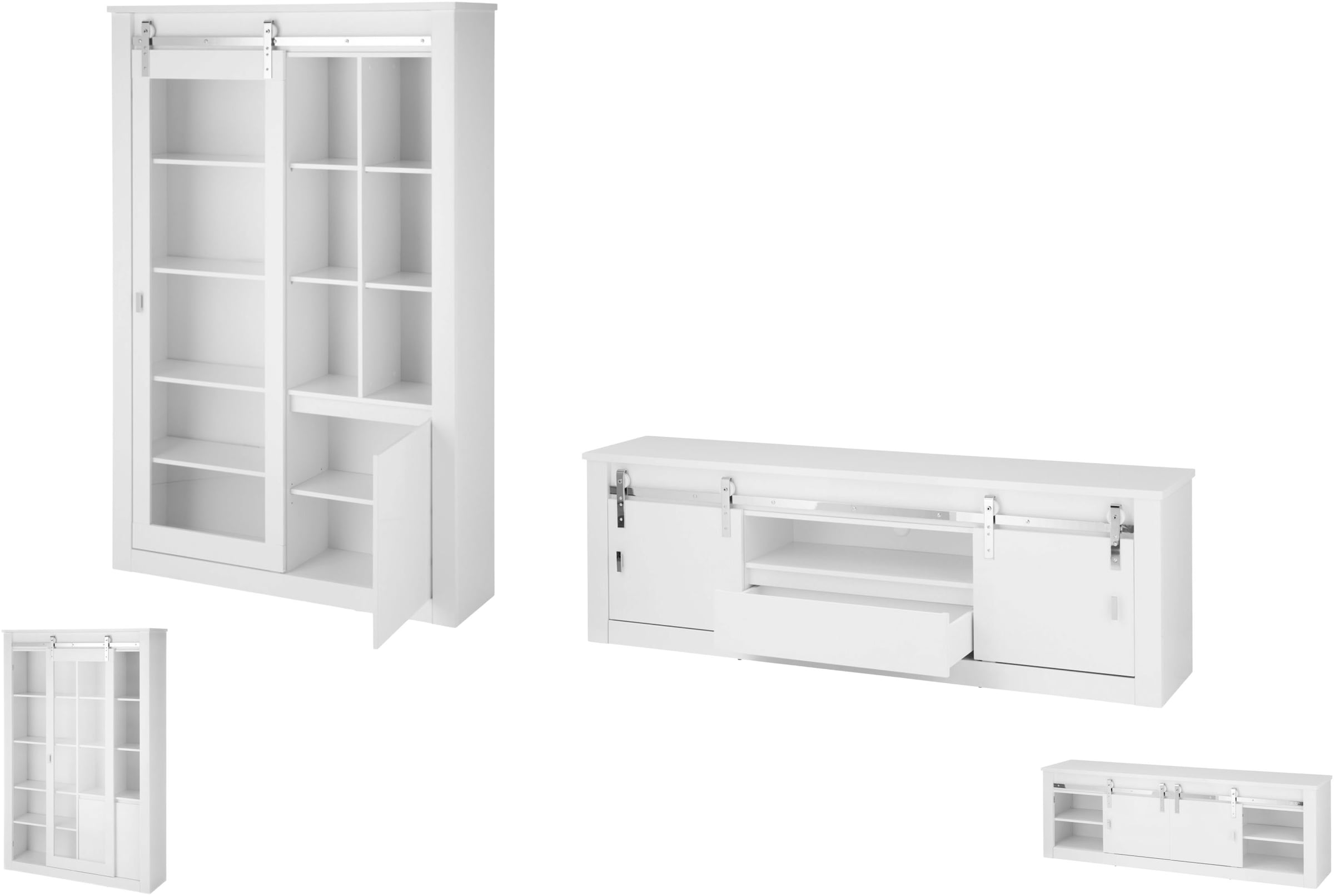 Home affaire Wohnwand »Daytona, moderne Anbauwand, Wohnzimmer-Set in Weiss Hochglanz« Set, 2 Stk. tlg.