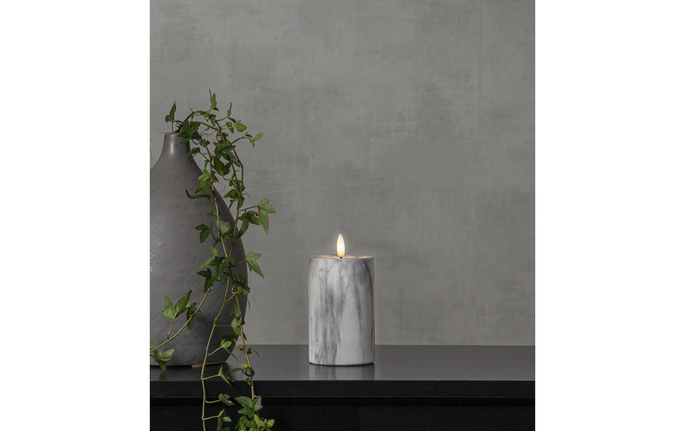   LED-Kerze »Star Trading LED-Kerze Pillar Flamme Marble Ø 7.5 x 15 cm«