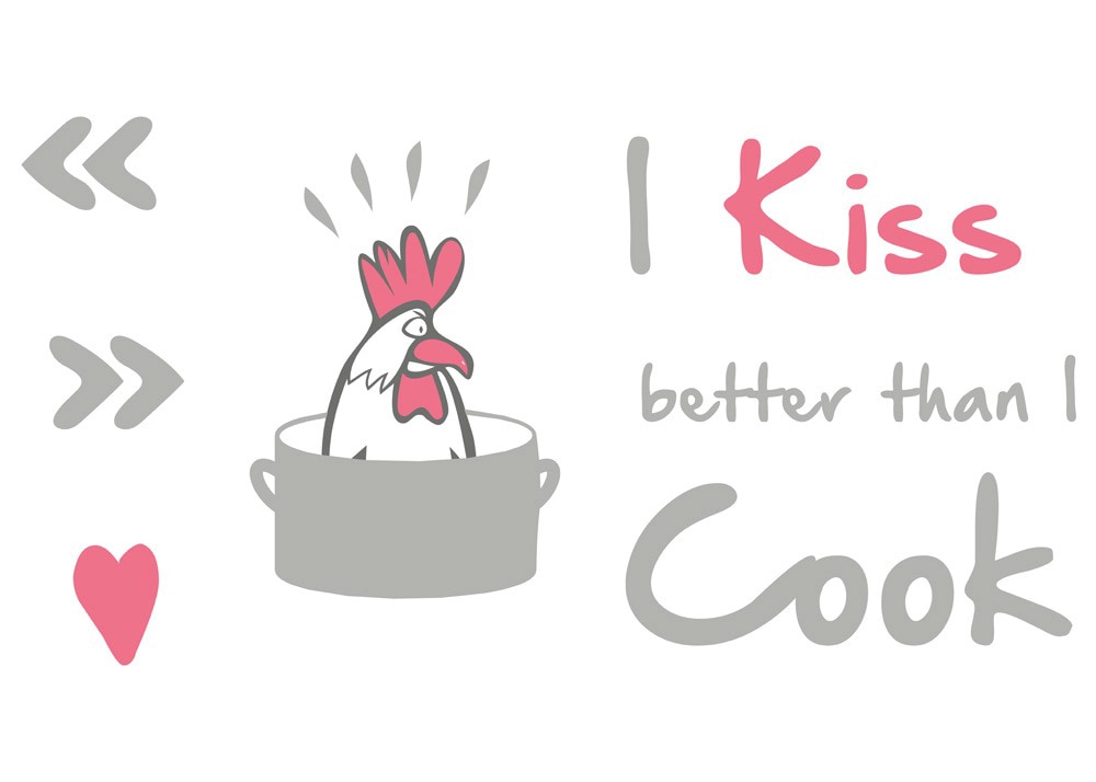 Image of Komar Wandtattoo "I kiss better than... - Grösse 50 x 70 cm" selbstklebend, Wandsticker