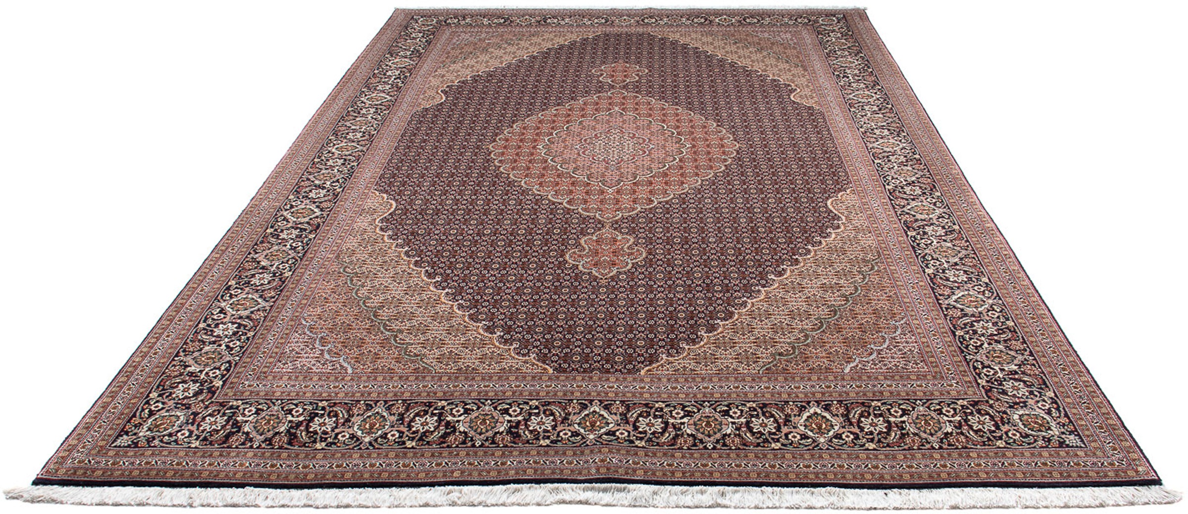 Image of morgenland Orientteppich »Perser - Täbriz - Royal - 315 x 204 cm - dunkelblau«, rechteckig, 7 mm Höhe, Wohnzimmer, Handgeknüpft, Einzelstück mit Zertifikat bei Ackermann Versand Schweiz