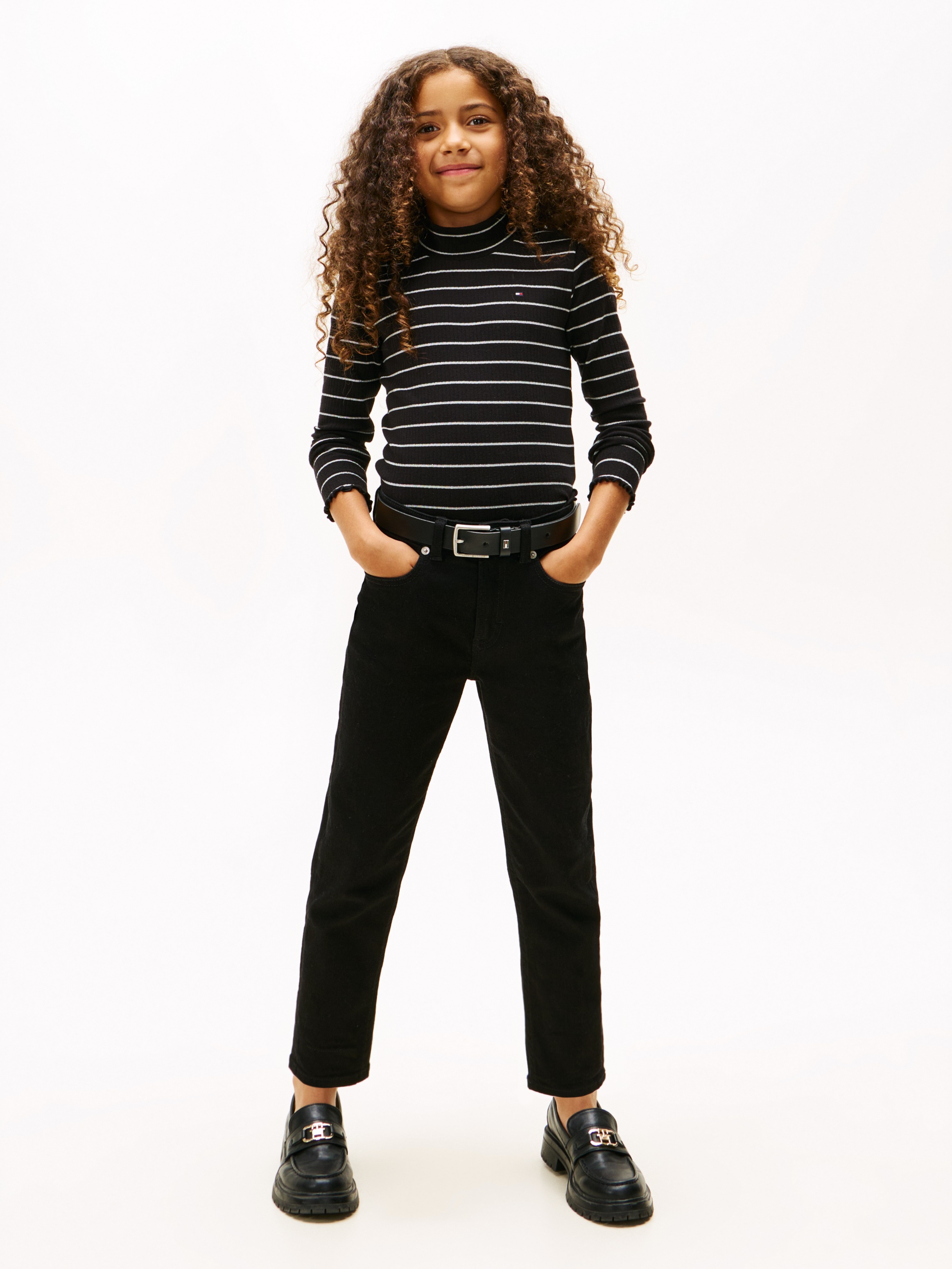 Tommy Hilfiger Langarmshirt »SPARKLE STRIPE MOCK NECK L/S« Kinder bis 16 Jahre