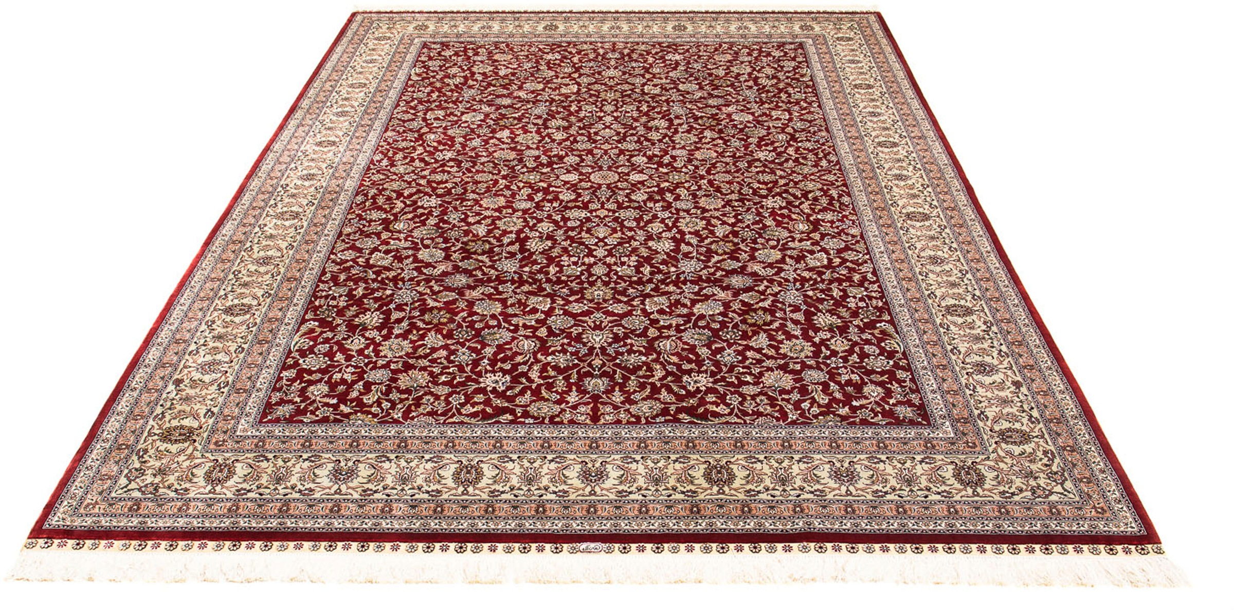 Image of morgenland Orientteppich »Hereke - 276 x 185 cm - dunkelrot«, rechteckig, 3 mm Höhe, Wohnzimmer, Handgeknüpft, Einzelstück mit Zertifikat bei Ackermann Versand Schweiz