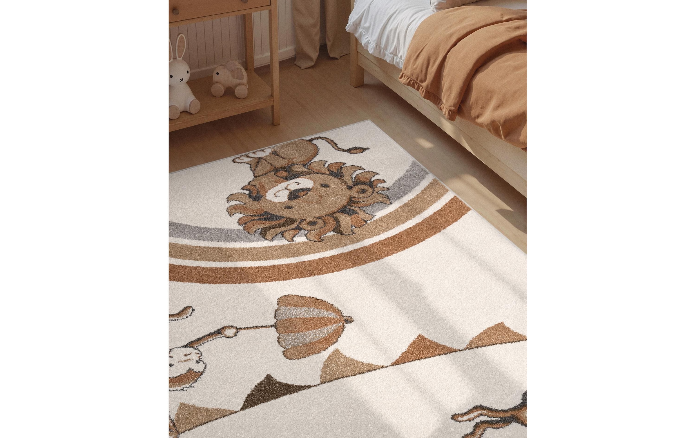 Villeroy & Boch Tapis pour enfants »Roar like a Lion Rainbow Party Teppich« Rectangulaire 9 mm Höhe tapis de jeu doux, chambre d'enfant, tapis de jeu Boho Kids, motif animalier