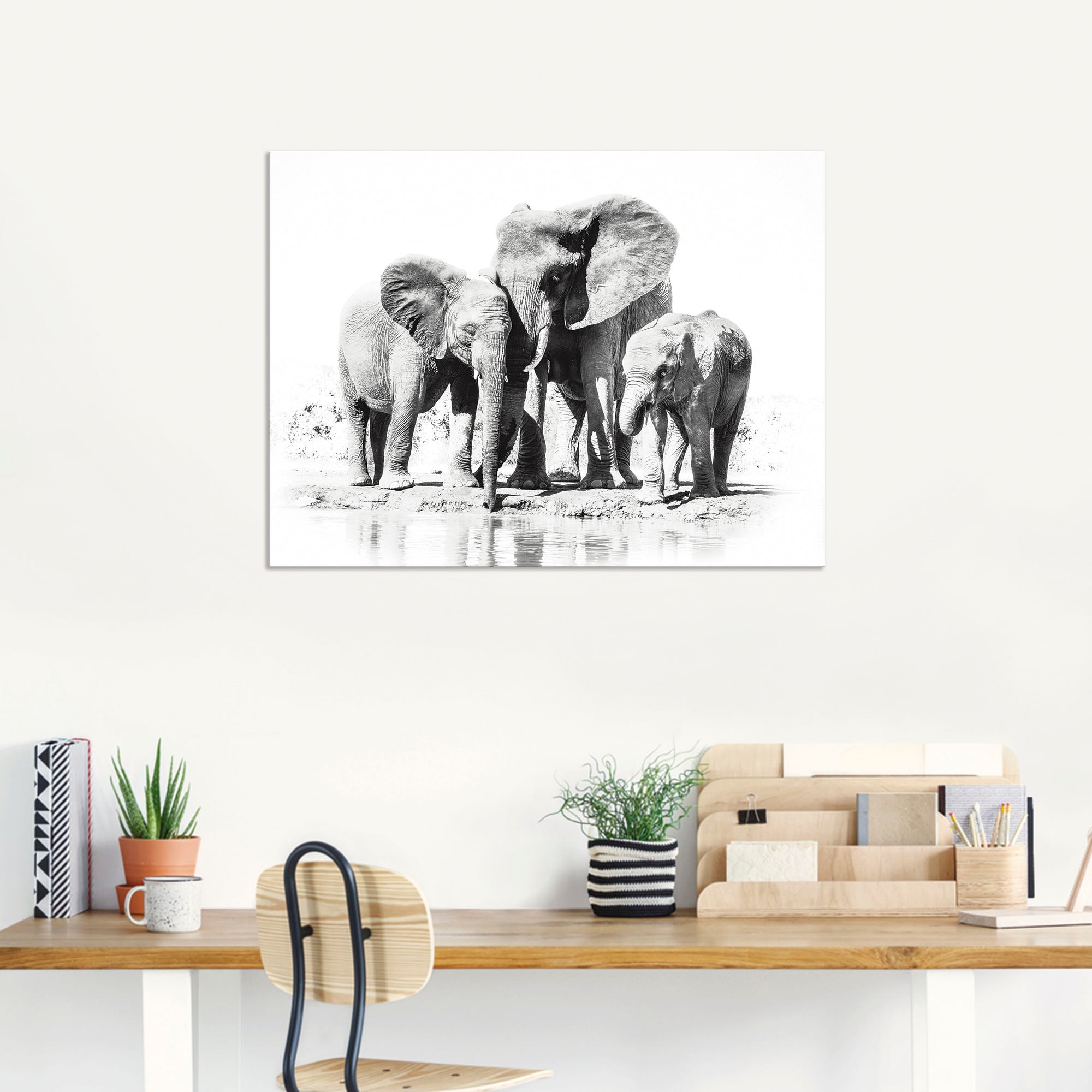 (1 Wandaufkleber St.), mit Wandbild Leinwandbild, bequem versch. Artland Bilder, Alubild, oder als in kaufen »Elefantenmutter Kindern«, Poster Grössen Elefanten