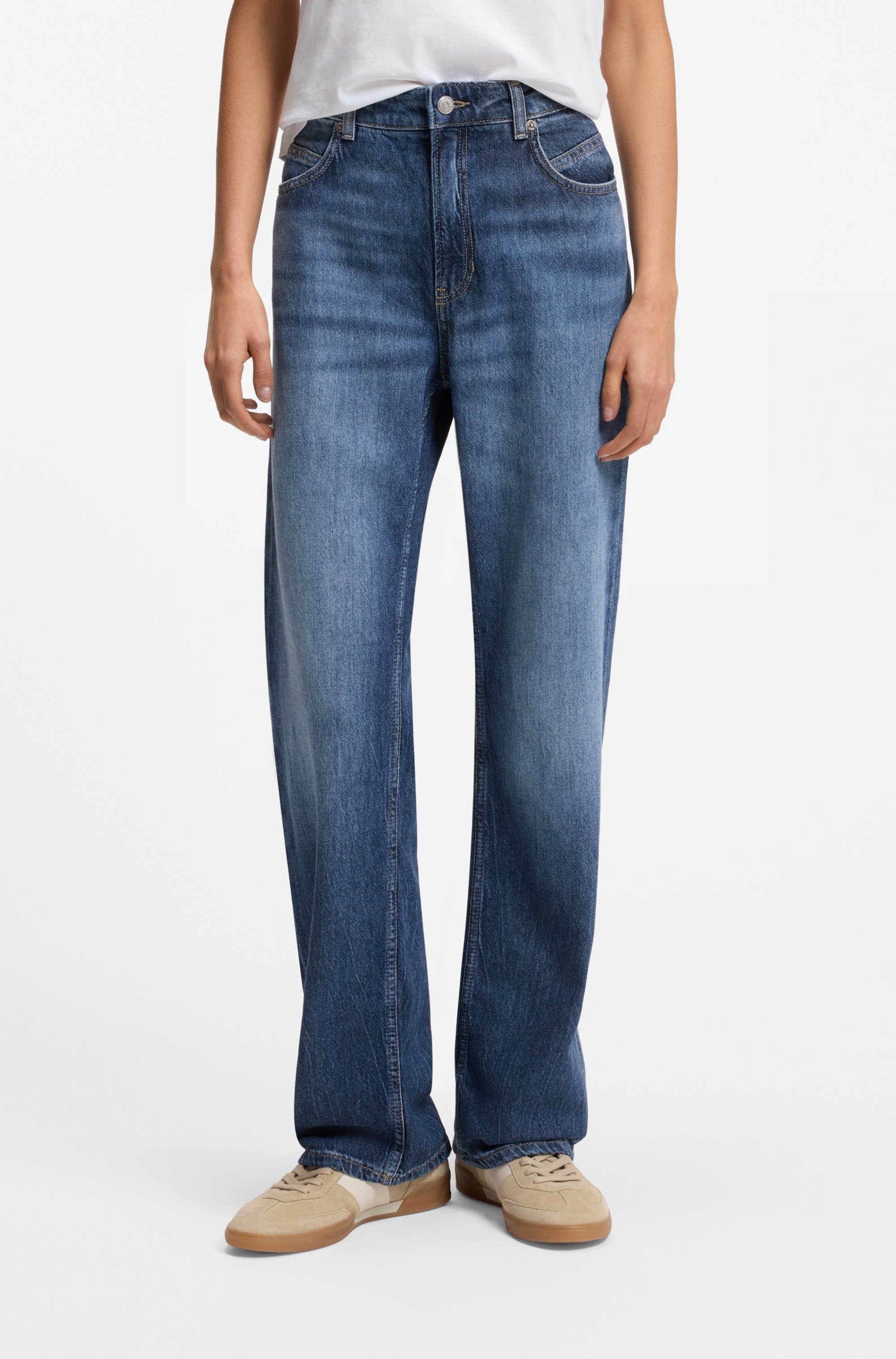 Image of BOSS ORANGE Straight-Jeans "ADA HR 13.0 Premium Damenmode" High Rise, locker geschnitten