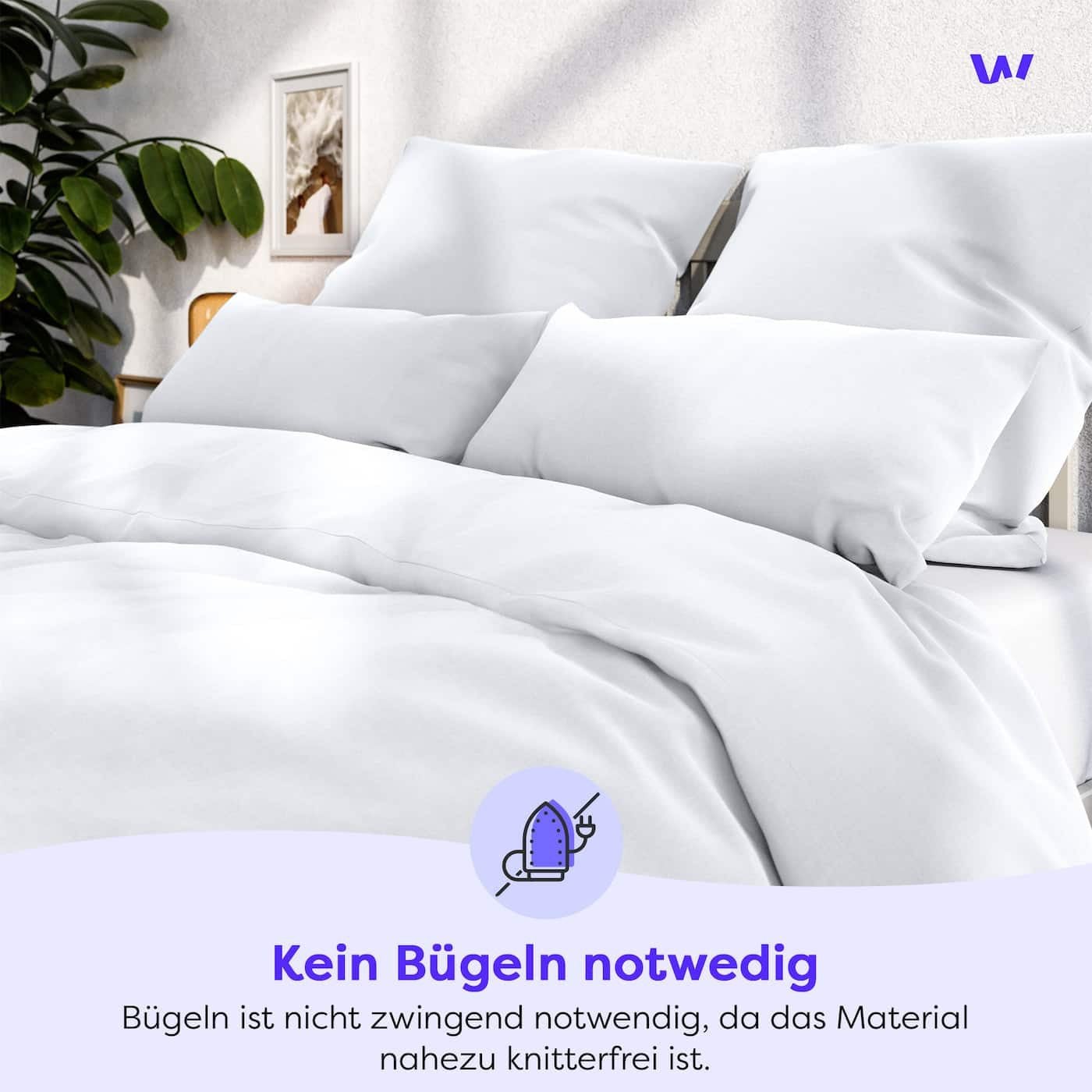 Wolkenfeld Linge de lit »Allergiker Bettwäsche, unfassbar weich« 2 cuis 135x200 cm, 155x220 & Übergrössen I inkl. Kissenbezüge 80x80 I Uni