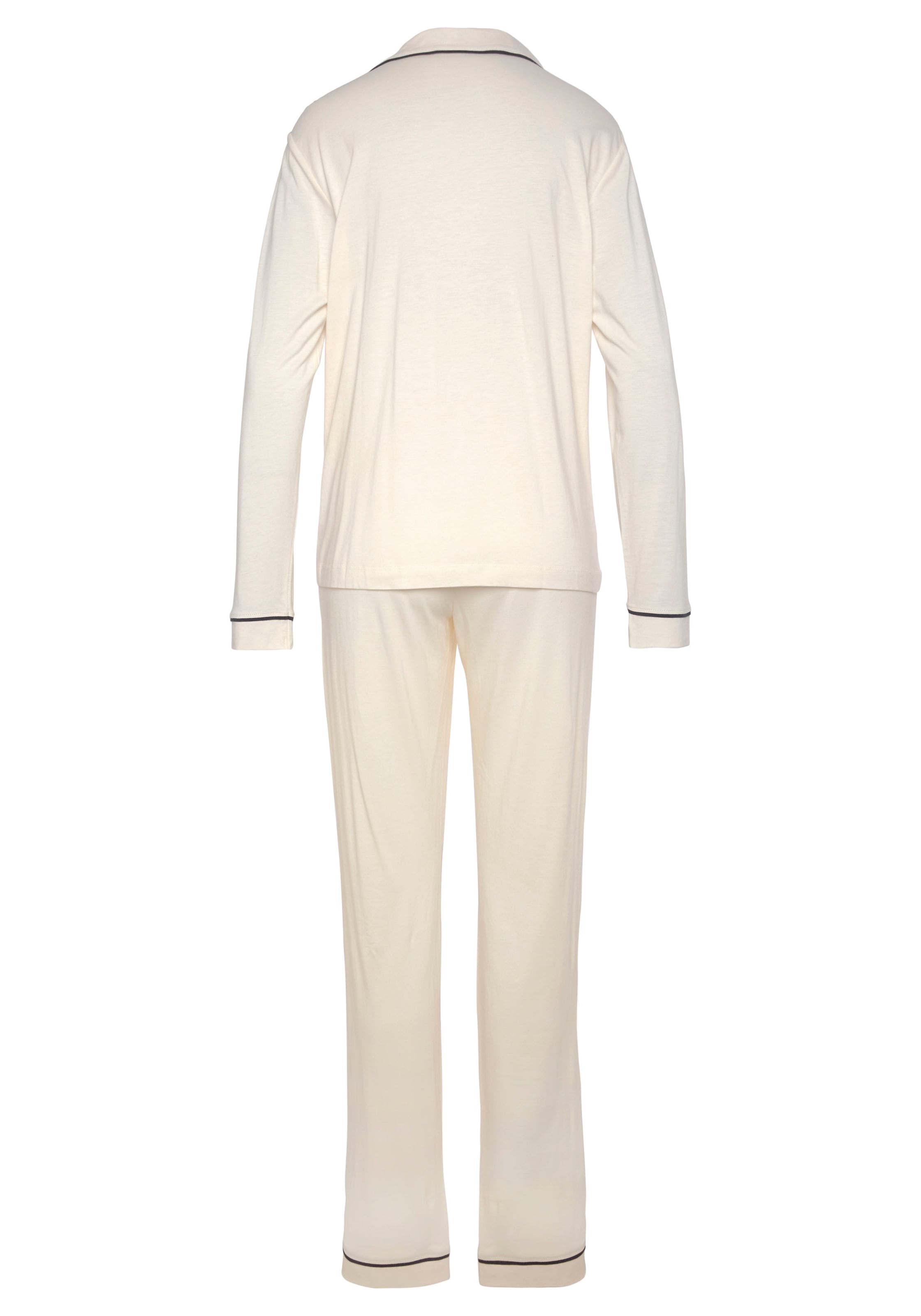 LASCANA Pyjama 2 tlg. mit Kontrastpaspeln