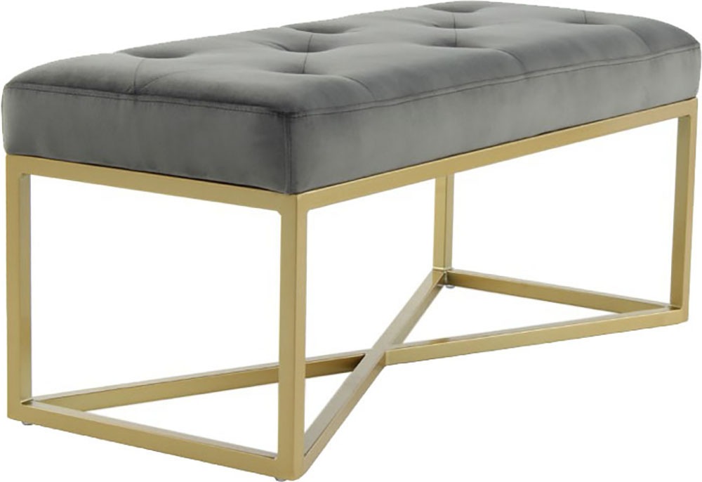 Kayoom Banc »Diaz 125, Edler Touch durch goldenes Gestell,Bietet mehrere Sitzplätze« 1 cuis tlg. samtweich, gesteppt, mit Zierknöpfen, Hochwertiger Samtbezug