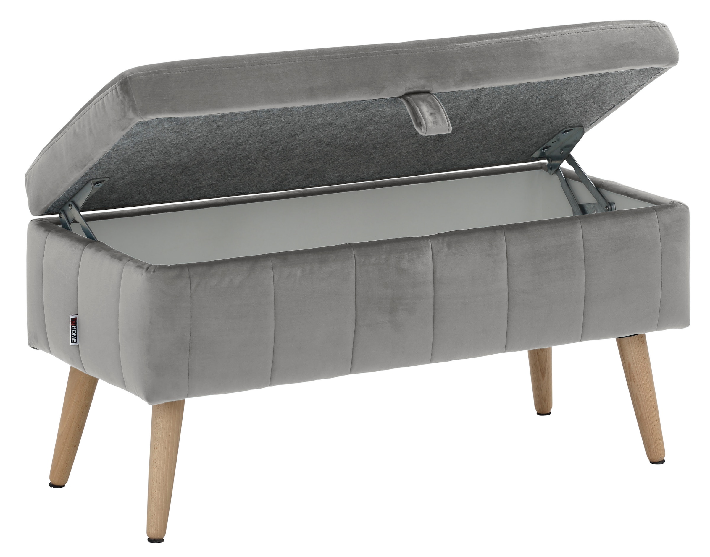 INOSIGN Truhenbank »AMIRA Sitzbank mit Stauraum, Masse B/T/H: 81/36/43 cm«, mit Staufach, in 3 Bezugsqualitäten mit feiner Steppung