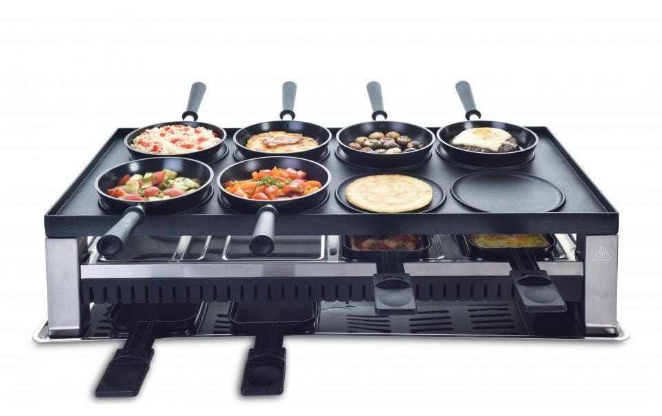 SOLIS OF SWITZERLAND Raclette »Typ 791 5 in 1, 8 Personen«, 8 St. Raclettepfännchen, 1400 W