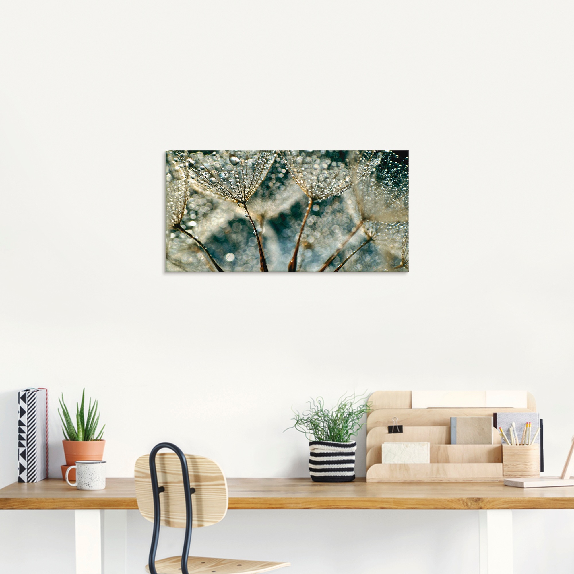 Artland Glasbild »Pusteblume Regenschauer«, Blumen, (1 St.), in verschiedenen Grössen