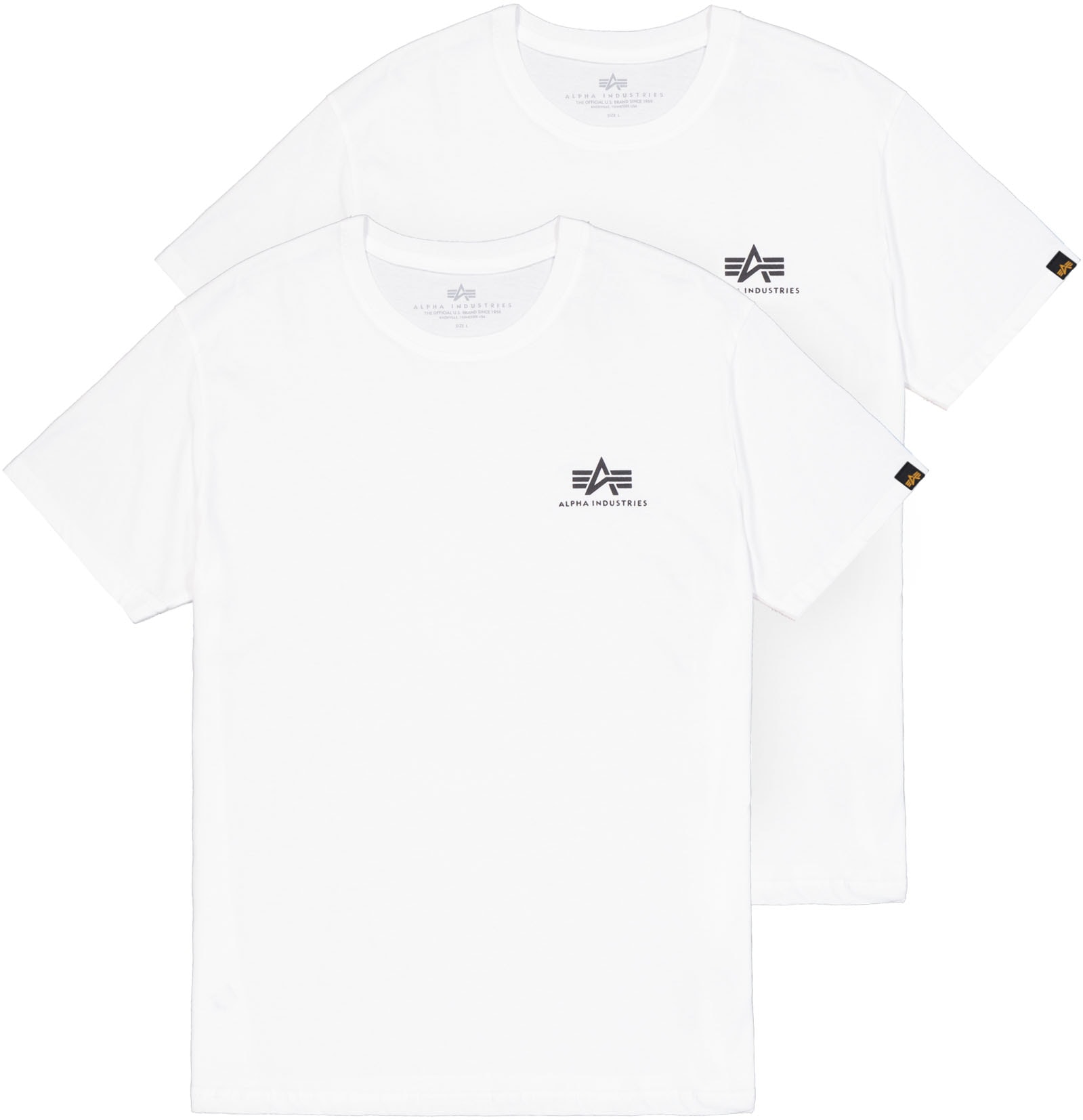 Image of Alpha Industries Rundhalsshirt "Basic T Small Logo 2 Pack" Set, 2 Stk.