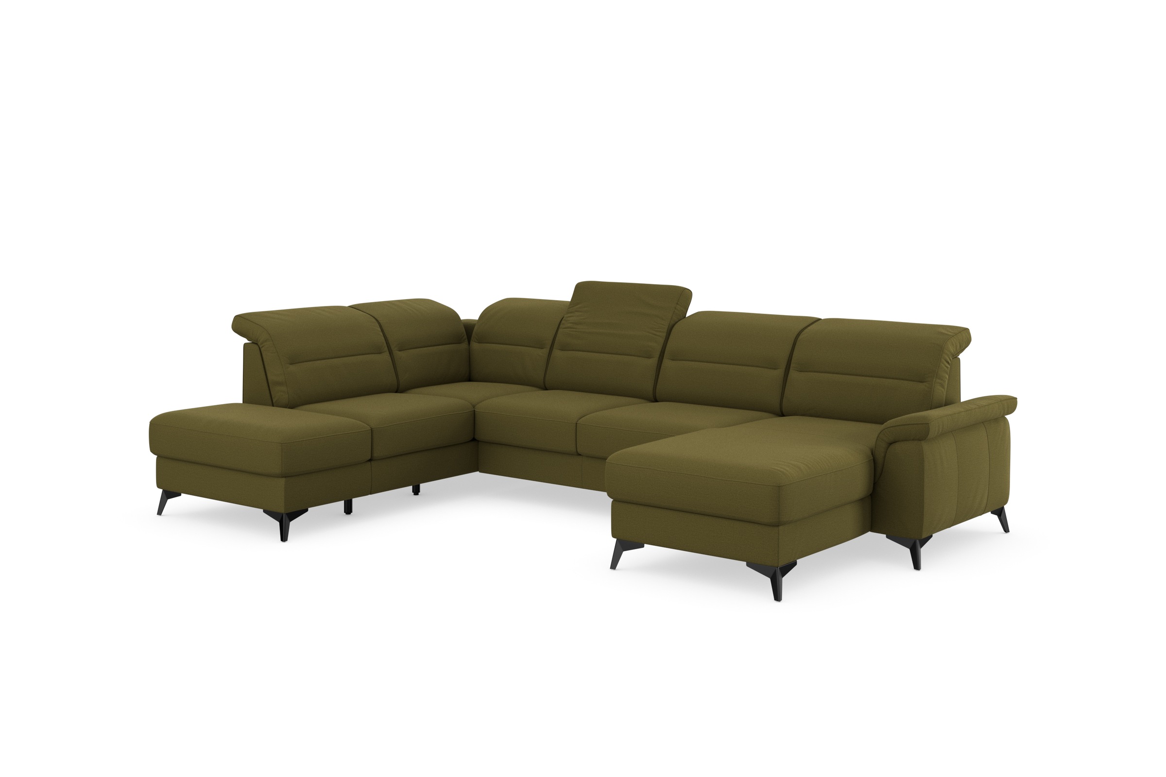 sit&more Wohnlandschaft »Sinatra U-Form«, optional mit Kopfteilverstellung und Armteilfunktion, Metallfüsse