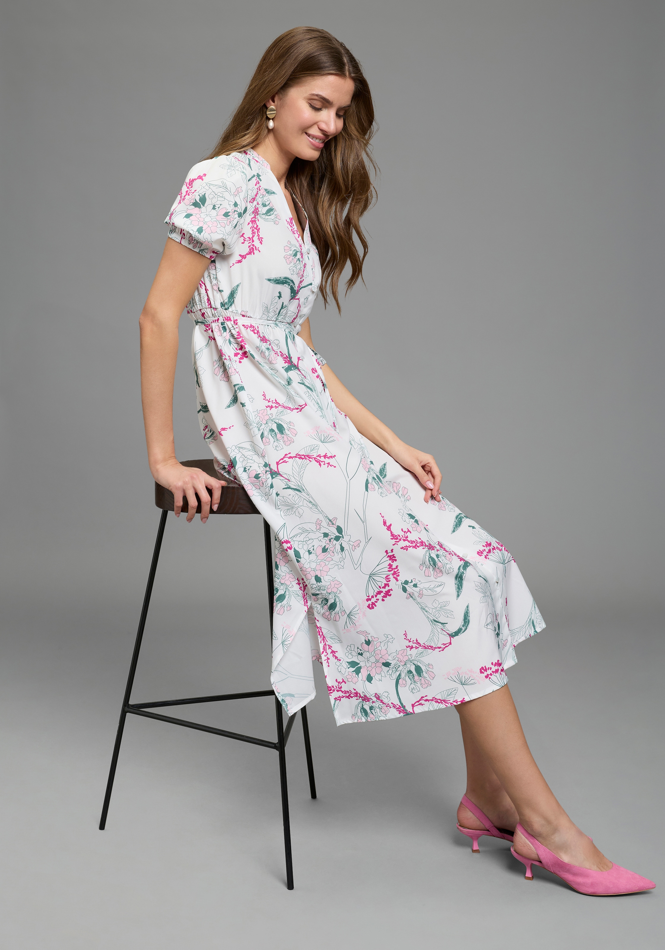 Laura Scott Robe chemisier femininer Stil, für vielseitige Anlässe, aus Polyester