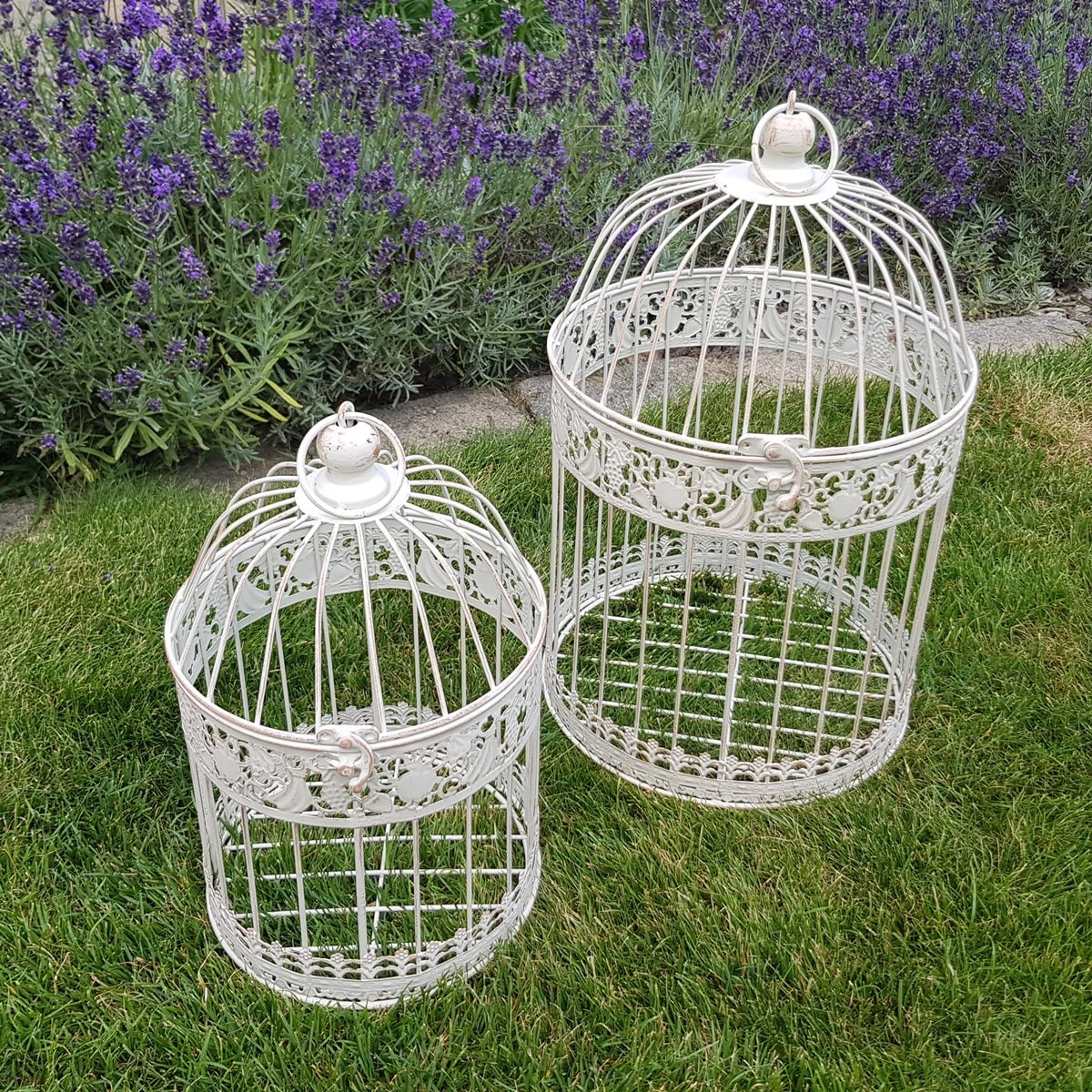 Ambiente Haus Cage à oiseaux 2er Set Outdoor geeignet, aus pulverbeschichtetem Metall