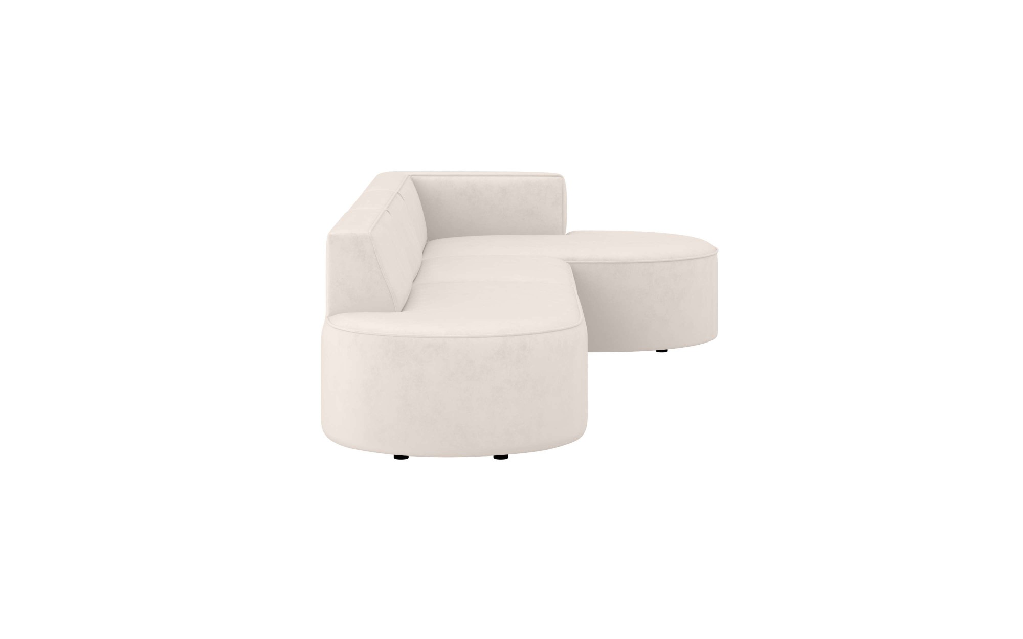 andas Ecksofa »EIVIND Designer Sofa mit Ottomane rechts/links, B/T/H: 343/159/72 cm«, L-Form mit Wellenunterfederung, auch in Feincord und Bouclé