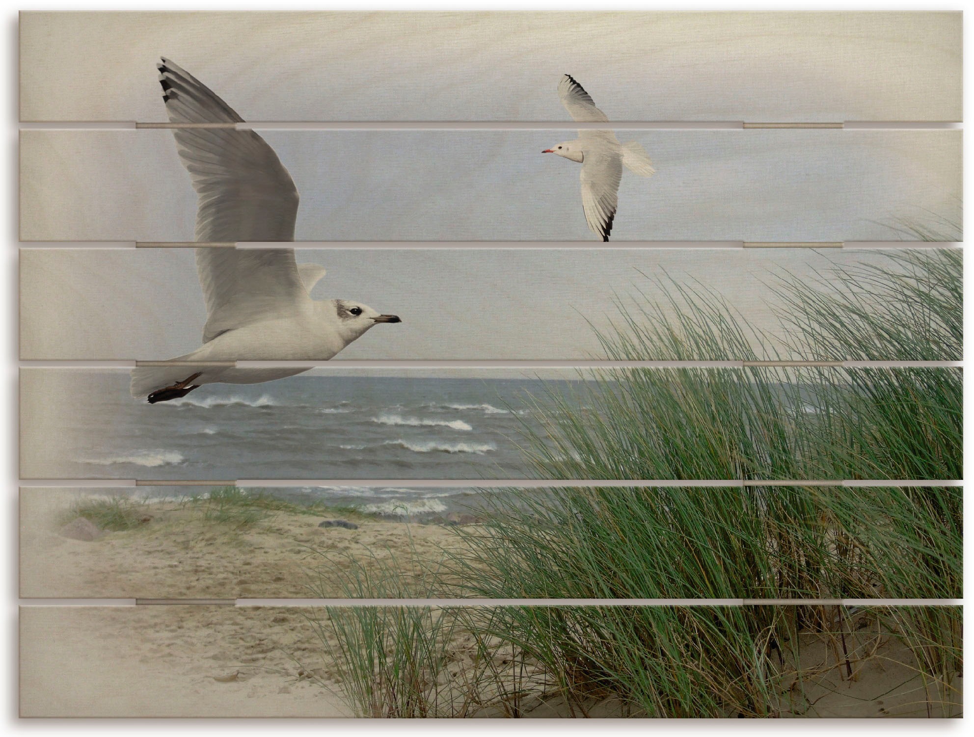 Image of Artland Holzbild »Nordseestrand mit Möwen«, Strandbilder, (1 St.) bei Ackermann Versand Schweiz
