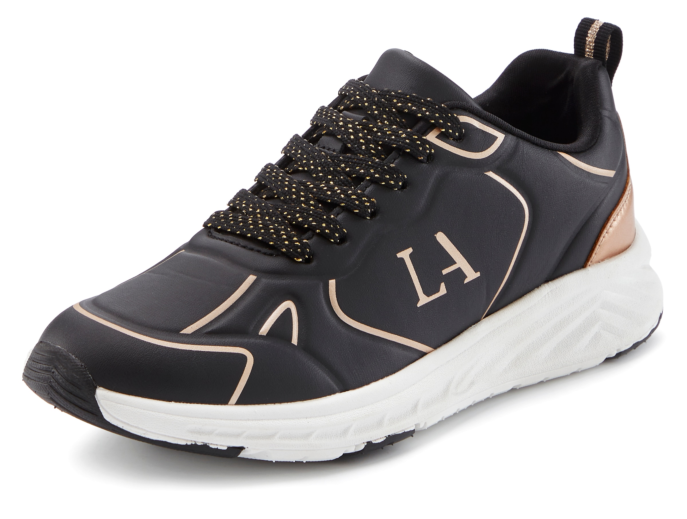 LASCANA Sneaker »Freizeitschuh, Schnürschuh«, mit Farbakzenten VEGAN